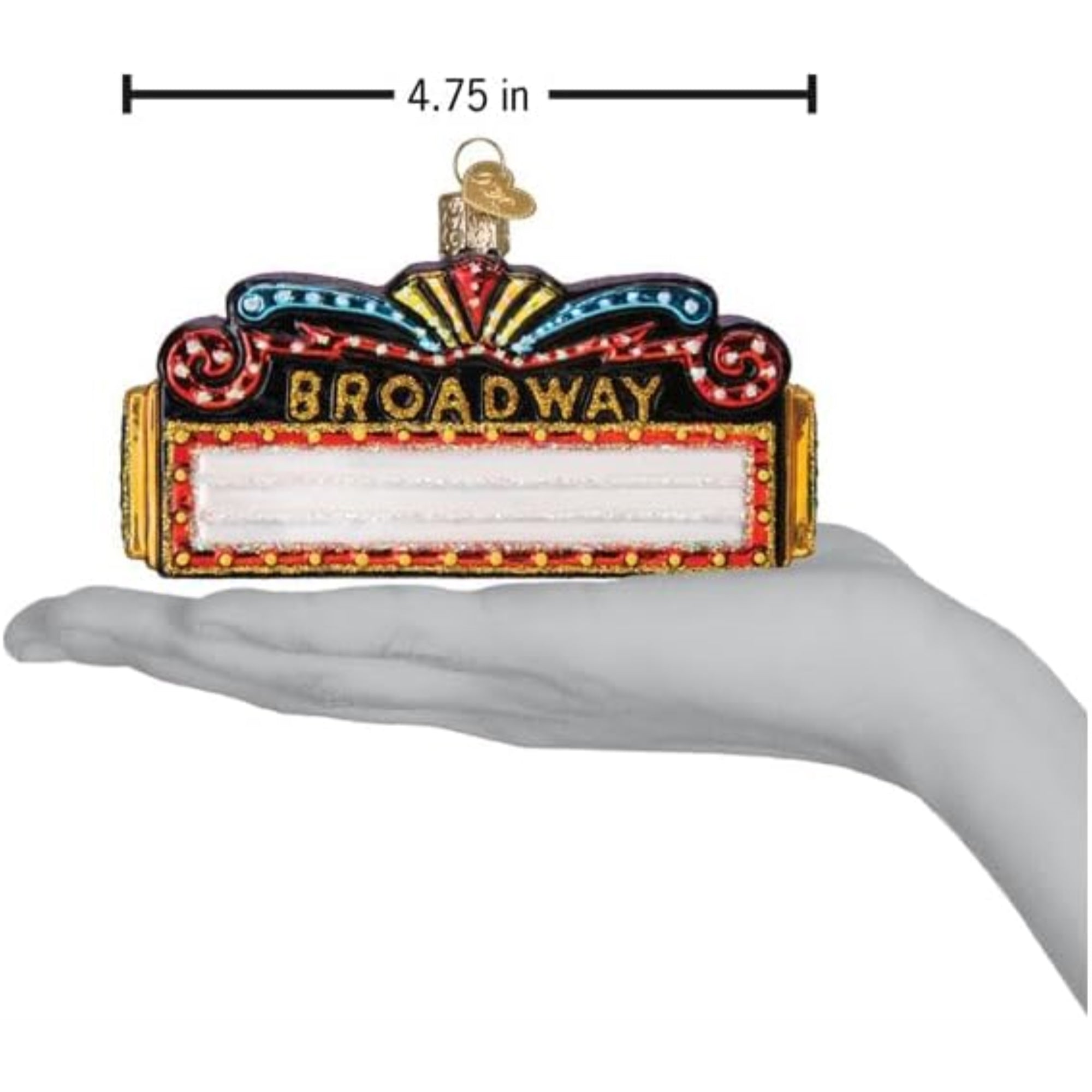 Old World Christmas Blown Glass Ornament for Christmas Tree, Broadway Marquee (with OWC Gift Box)