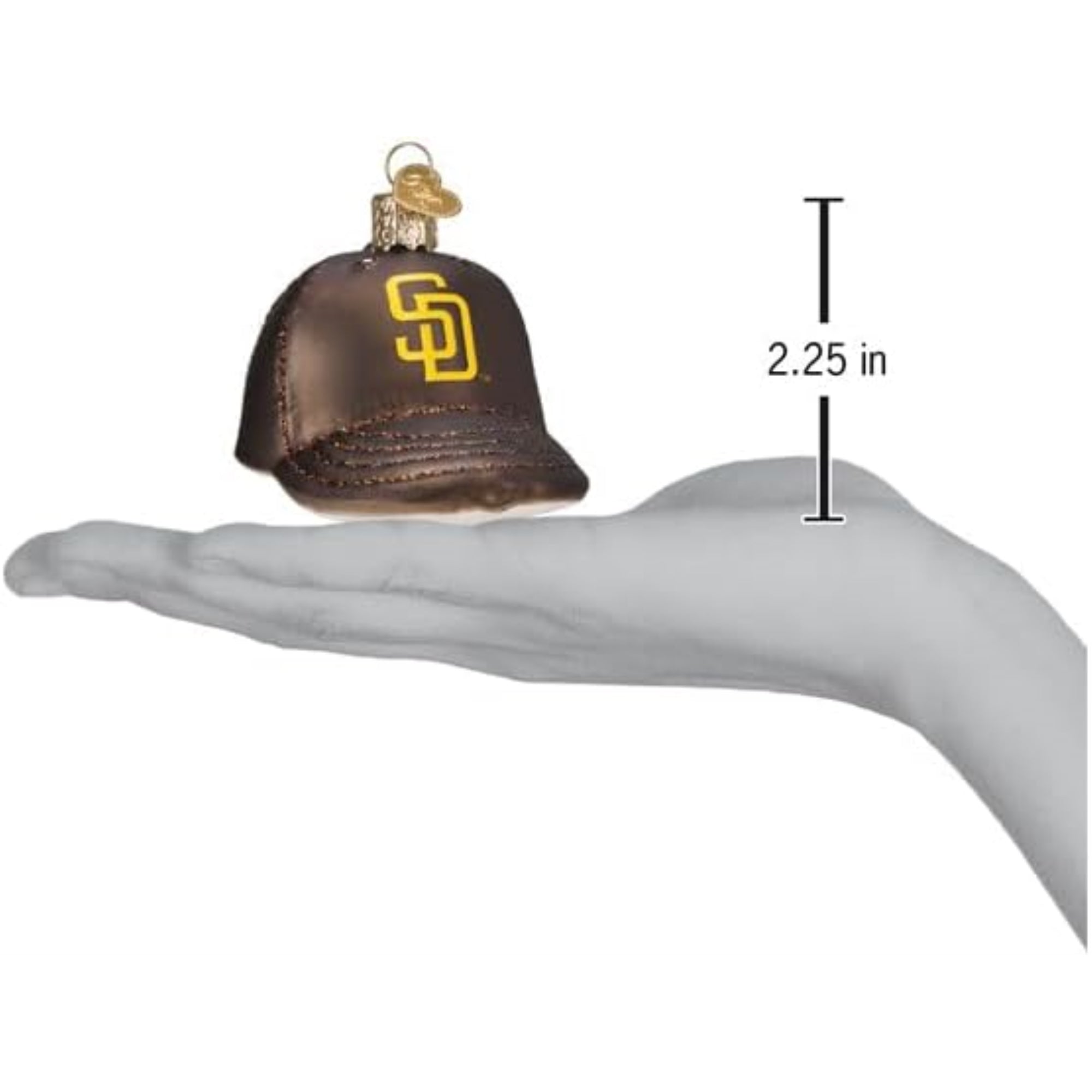 Old World Christmas Blown Glass Ornament for Christmas Tree, San Diego Padres Baseball Cap