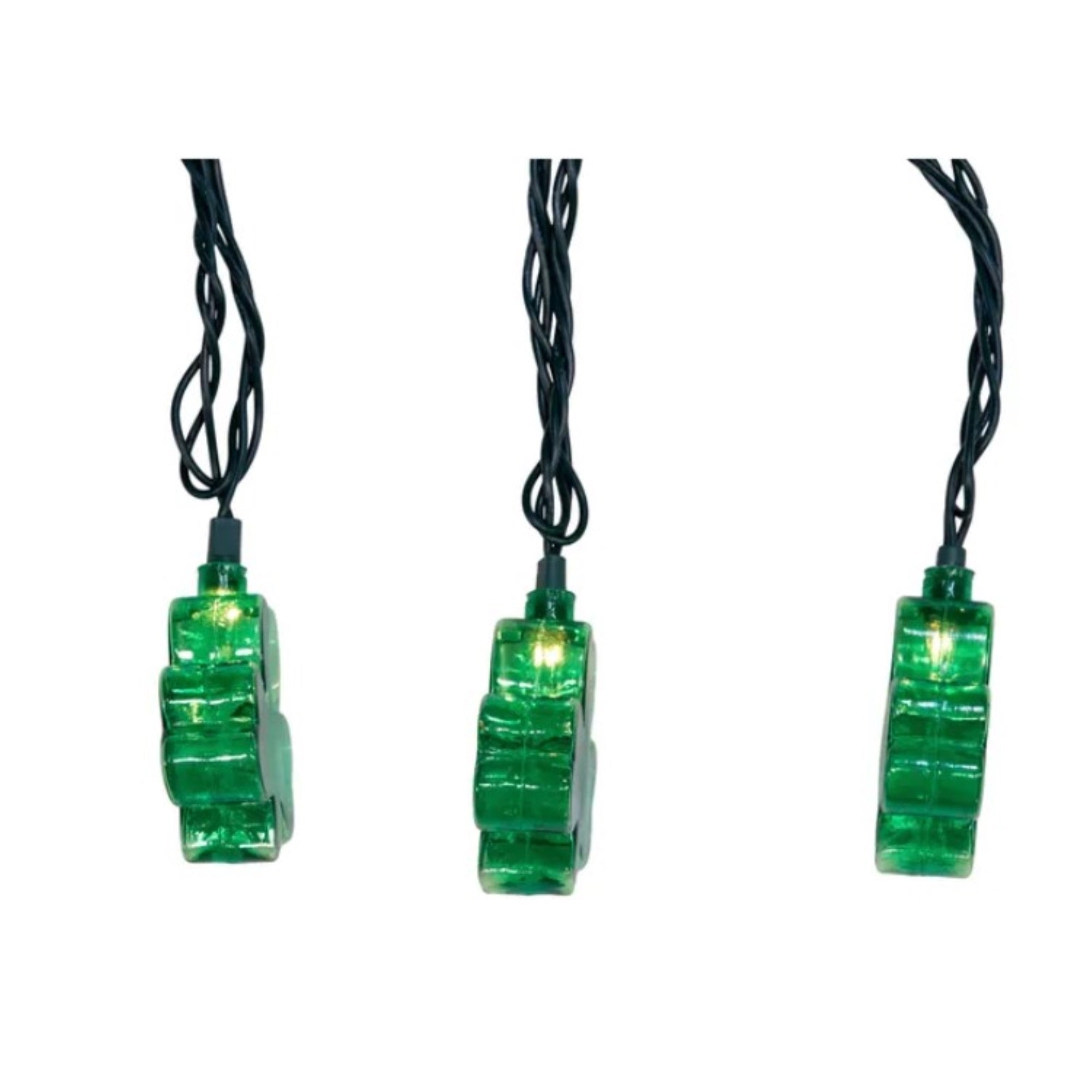 Kurt Adler Indoor/Outdoor Novelty String 10-Light Set, Shamrock, 11.5'