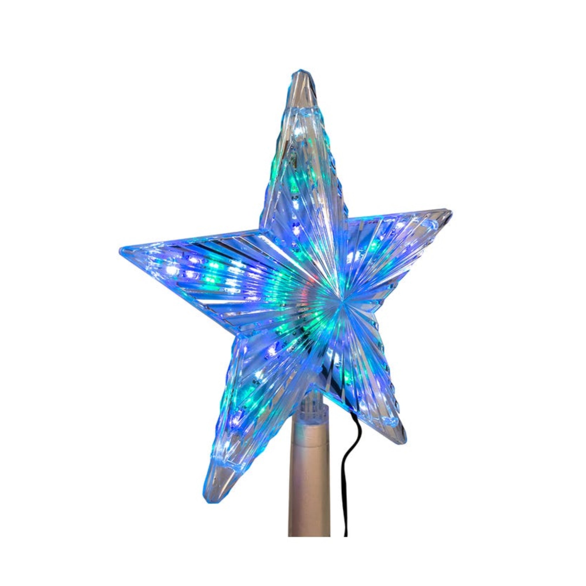 Kurt Adler UL 31 LED Light Color Changing Treetop Star,  8.5"