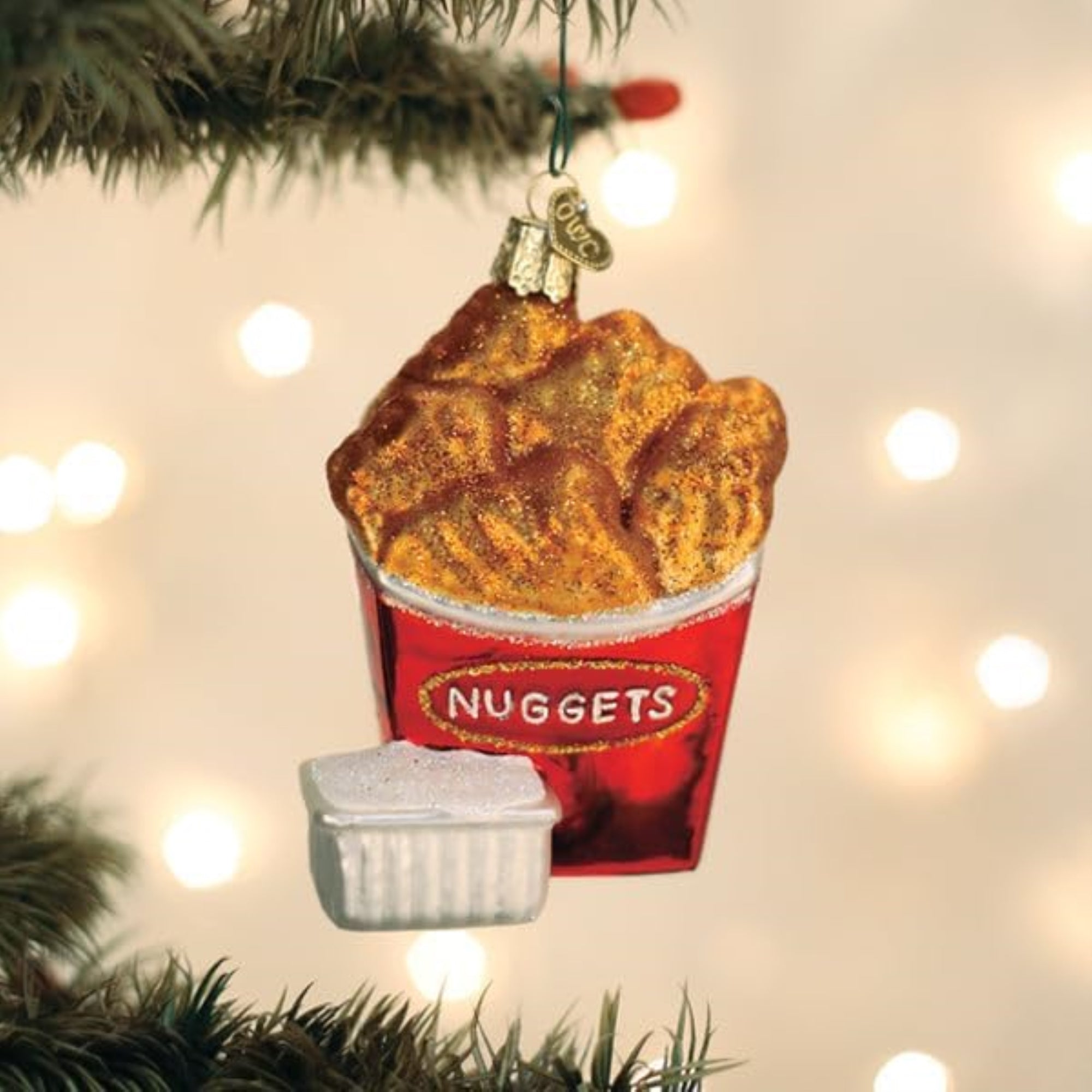 Old World Christmas Blown Glass Ornament for Christmas Tree, Chicken Nuggets (with OWC Gift Box)