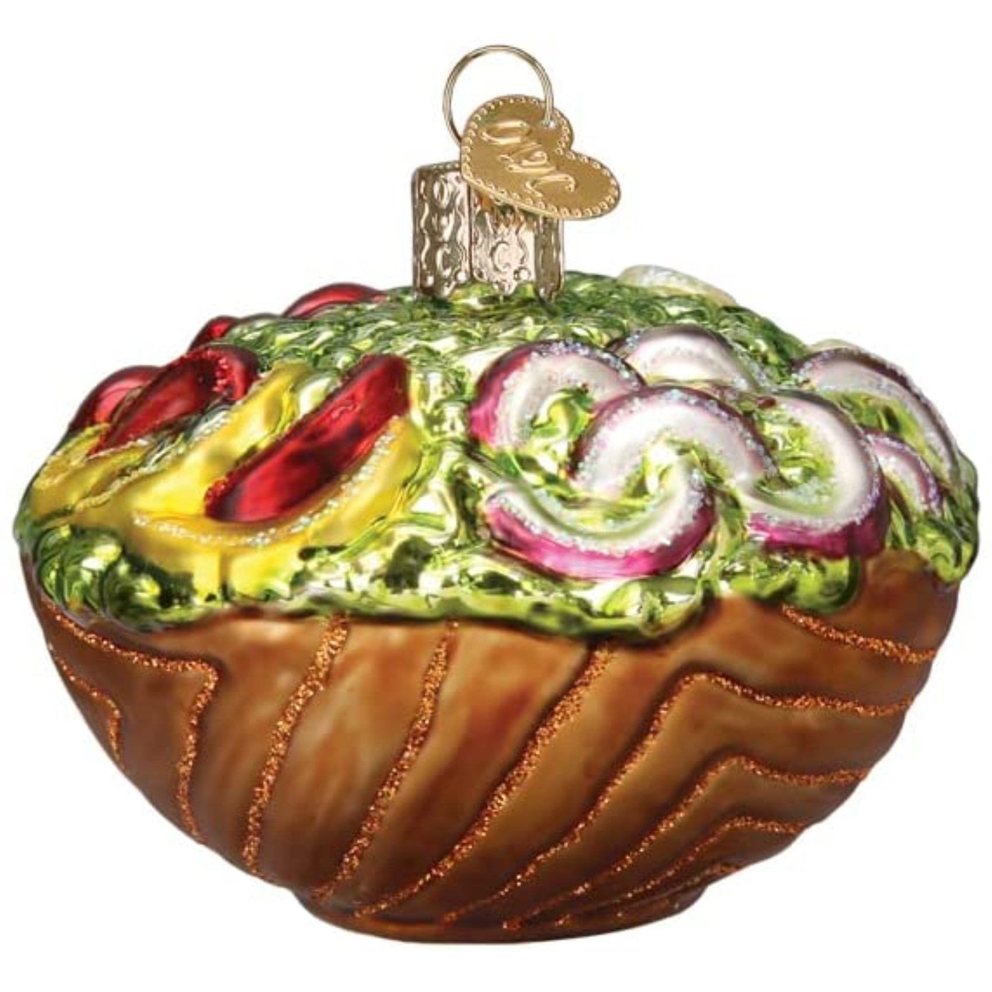 Old World Christmas Blown Glass Ornament for Christmas Tree, Bowl of Salad