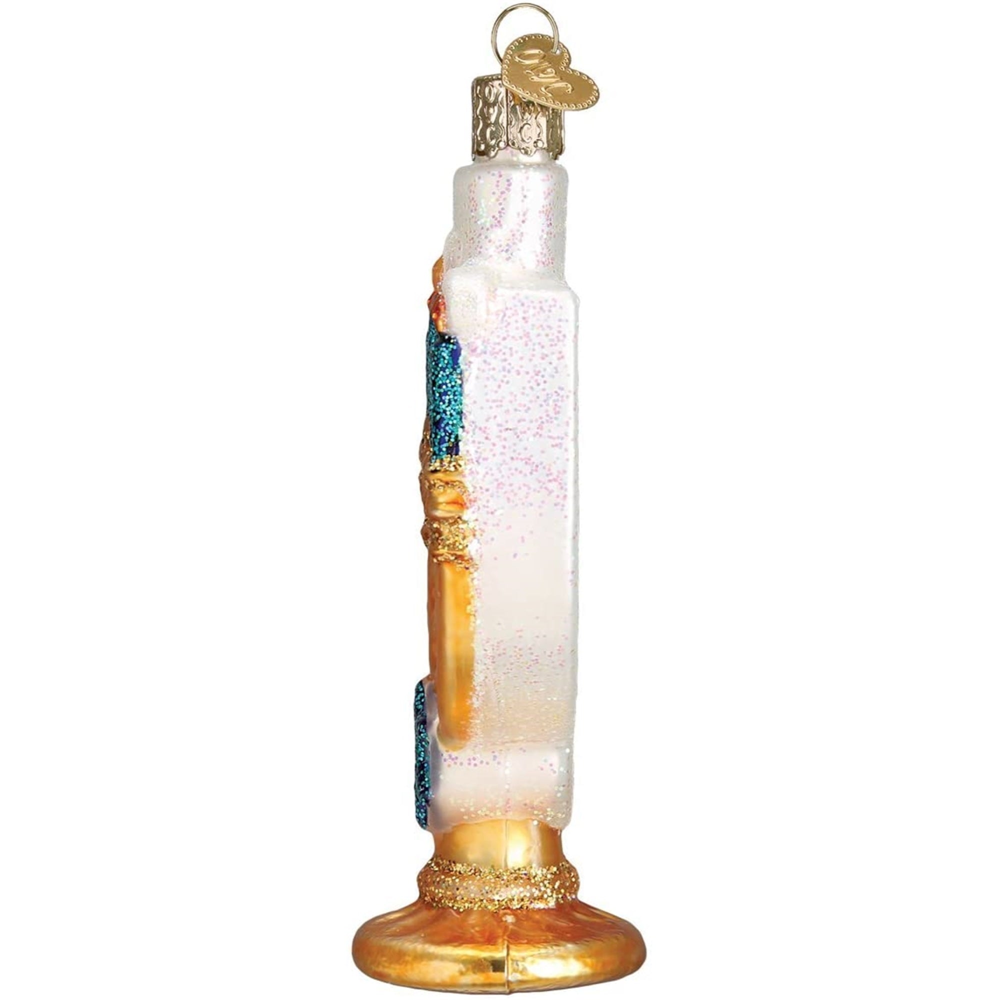 Old World Christmas Blown Glass Ornament for Christmas Tree, Hanukkah Menorah