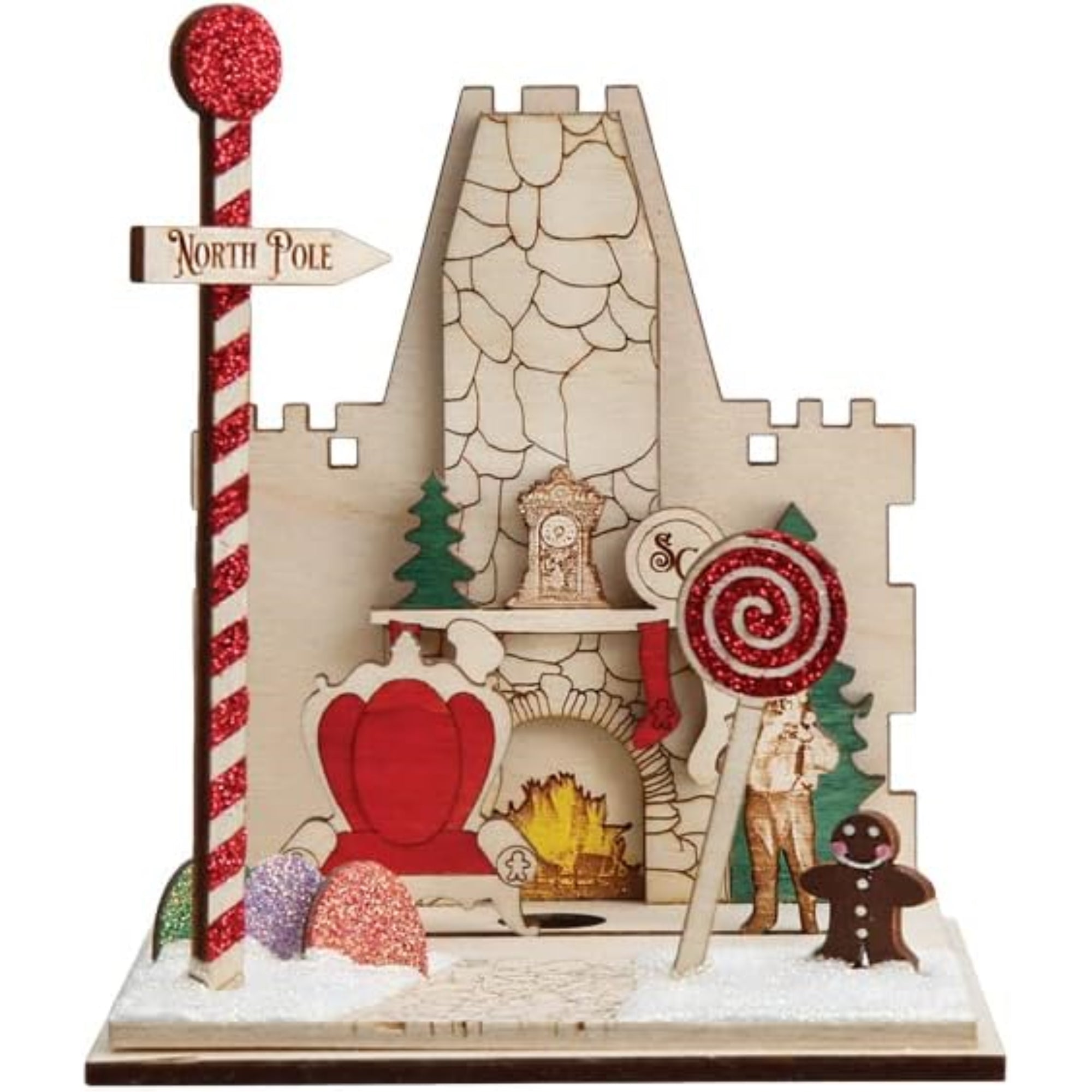 Old World Christmas Ginger Cottage Wooden Ornament for Christmas Tree, Santa's Magic Castle