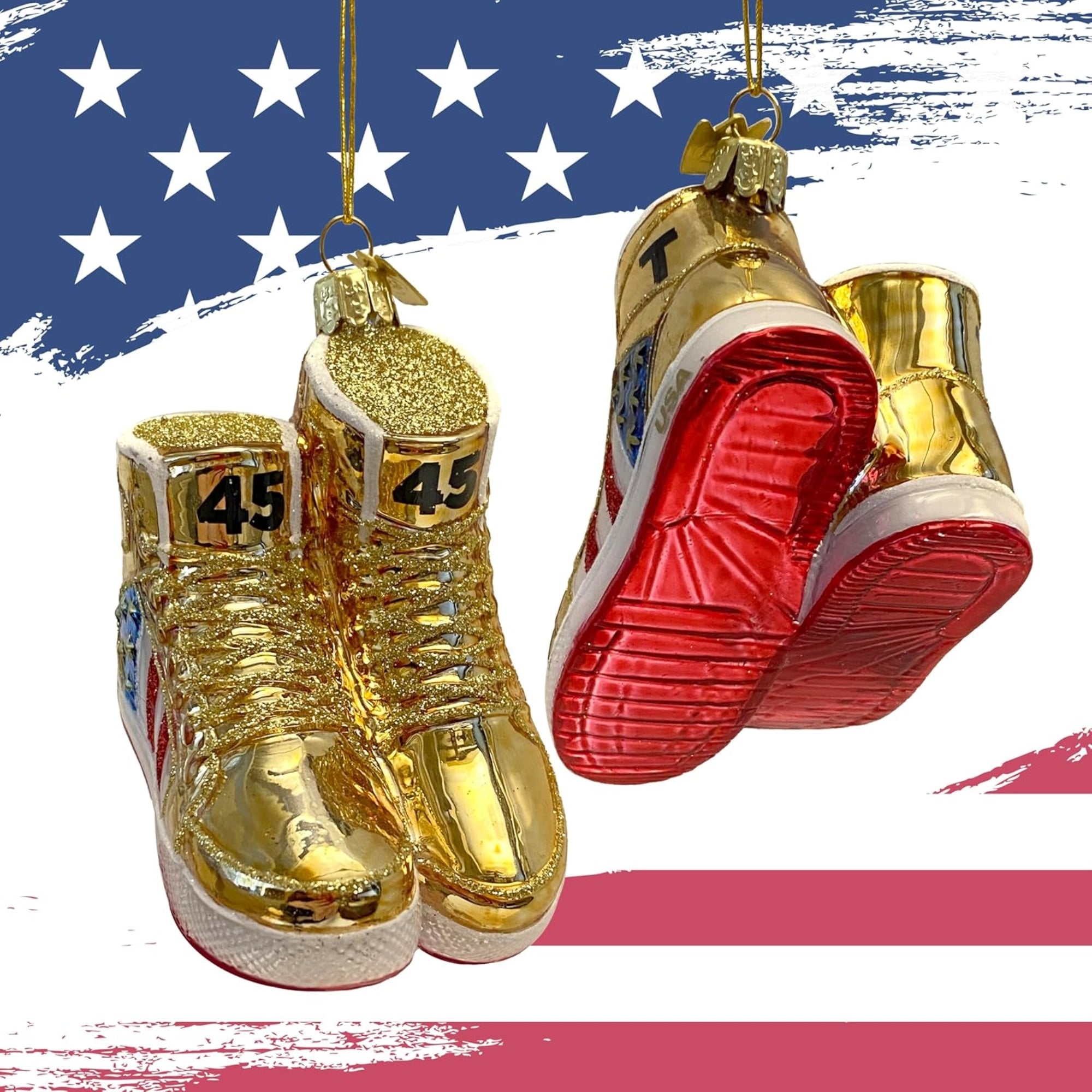 Kurt Adler President Trump Sneaker Glass Christmas Ornament
