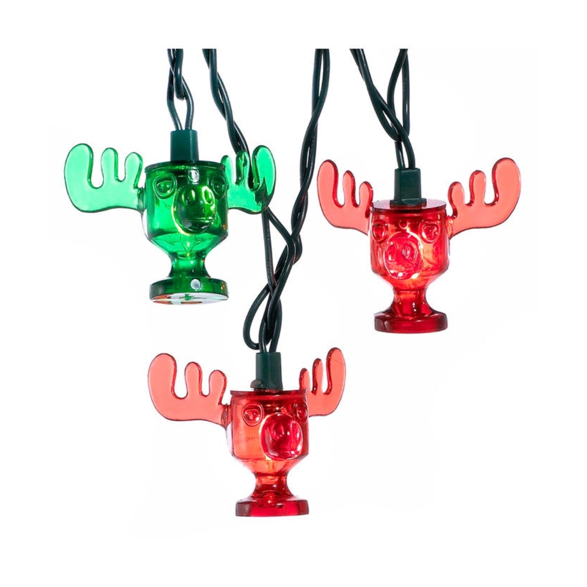 Kurt Adler Indoor/Outdoor Novelty Light Set, National Lampoon Christmas Vacation Wally World Moose Mugs, Red and Green, 10 Lights, 11.5ft