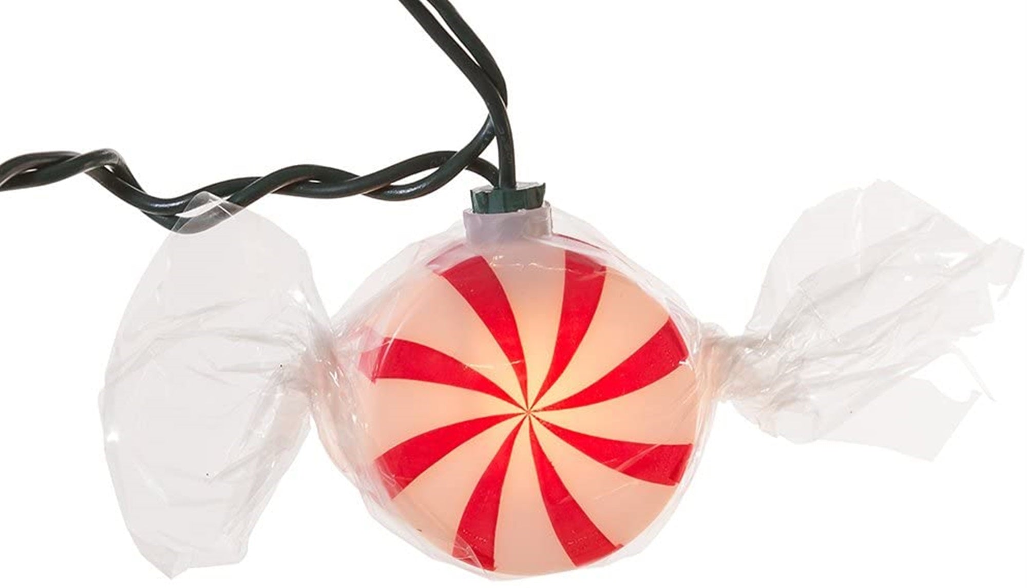 Kurt Adler Indoor/Outdoor Novelty String 10-Light Set, Peppermint Candy, 11.5'