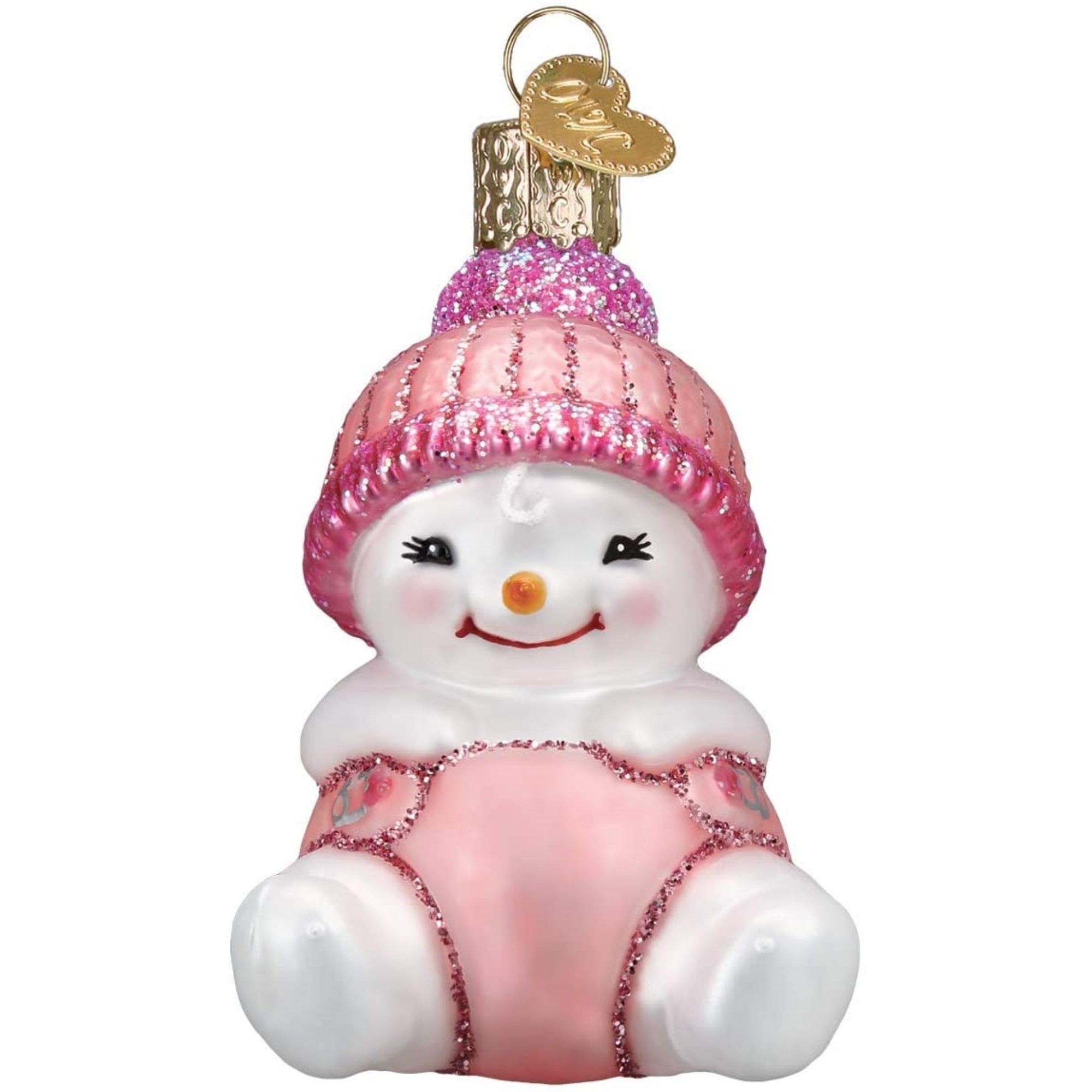Old World Christmas Blown Glass Ornament for Christmas Tree, Snow Baby Girl