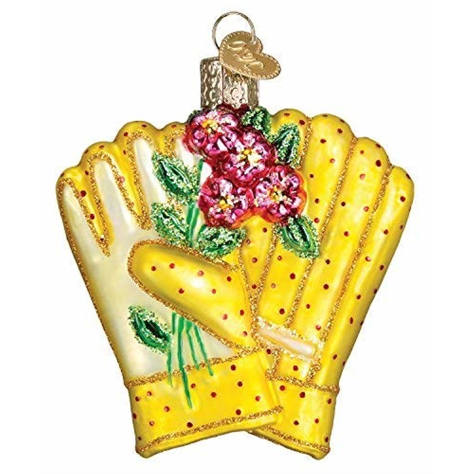 Old World Christmas Blown Glass Ornament for Christmas Tree, Gardening Gloves