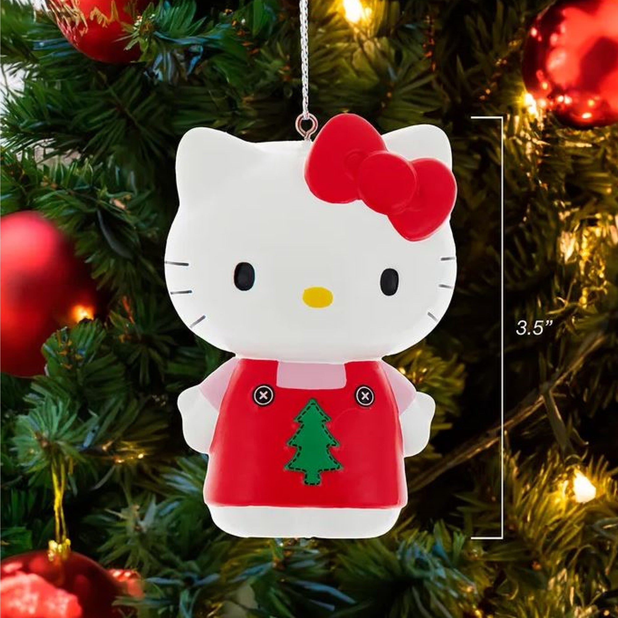 Kurt Adler Plastic Christmas Ornament, Hello Kitty, 3.5in