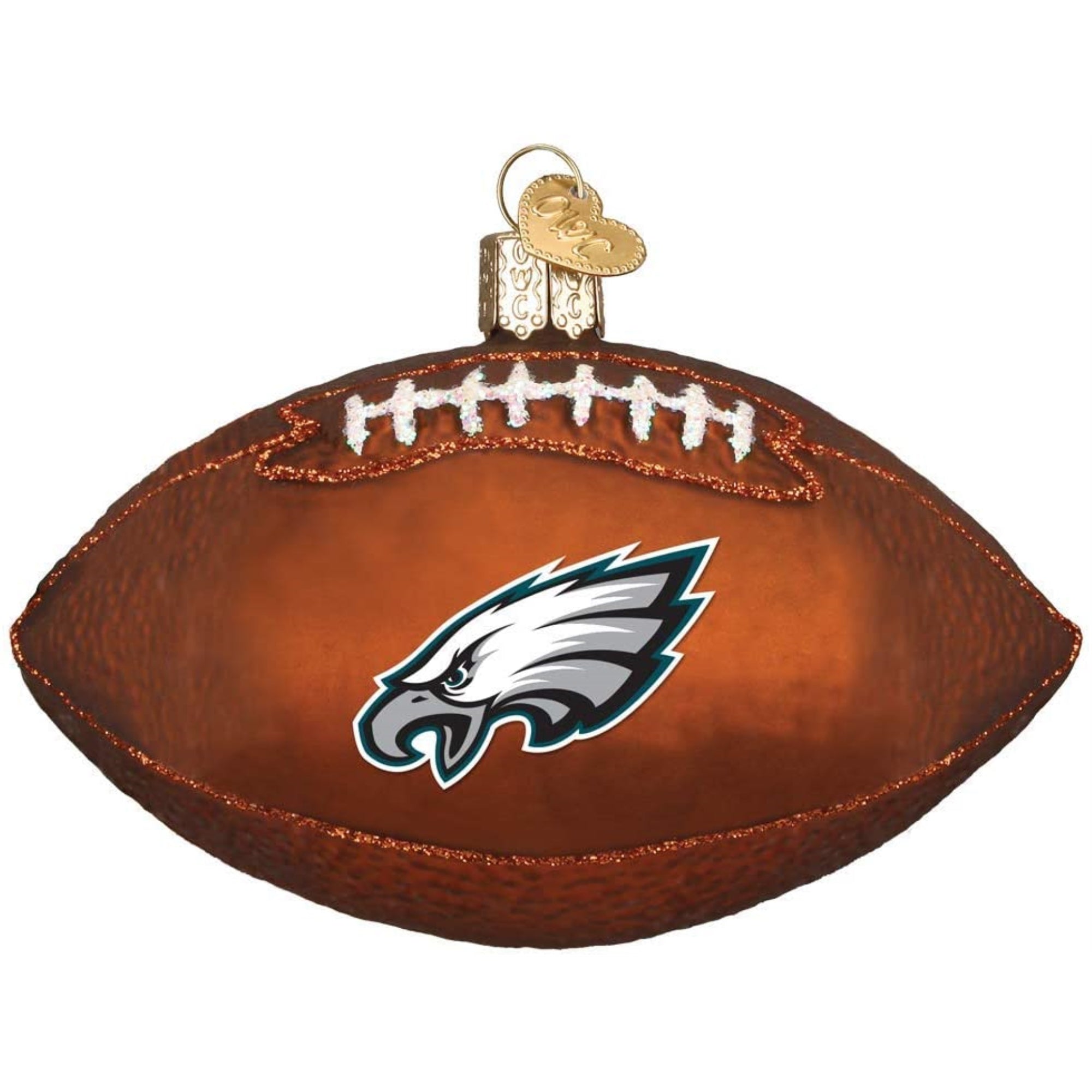 Old World Christmas Blown Glass Ornament for Christmas Tree, Philadelphia Eagles Football