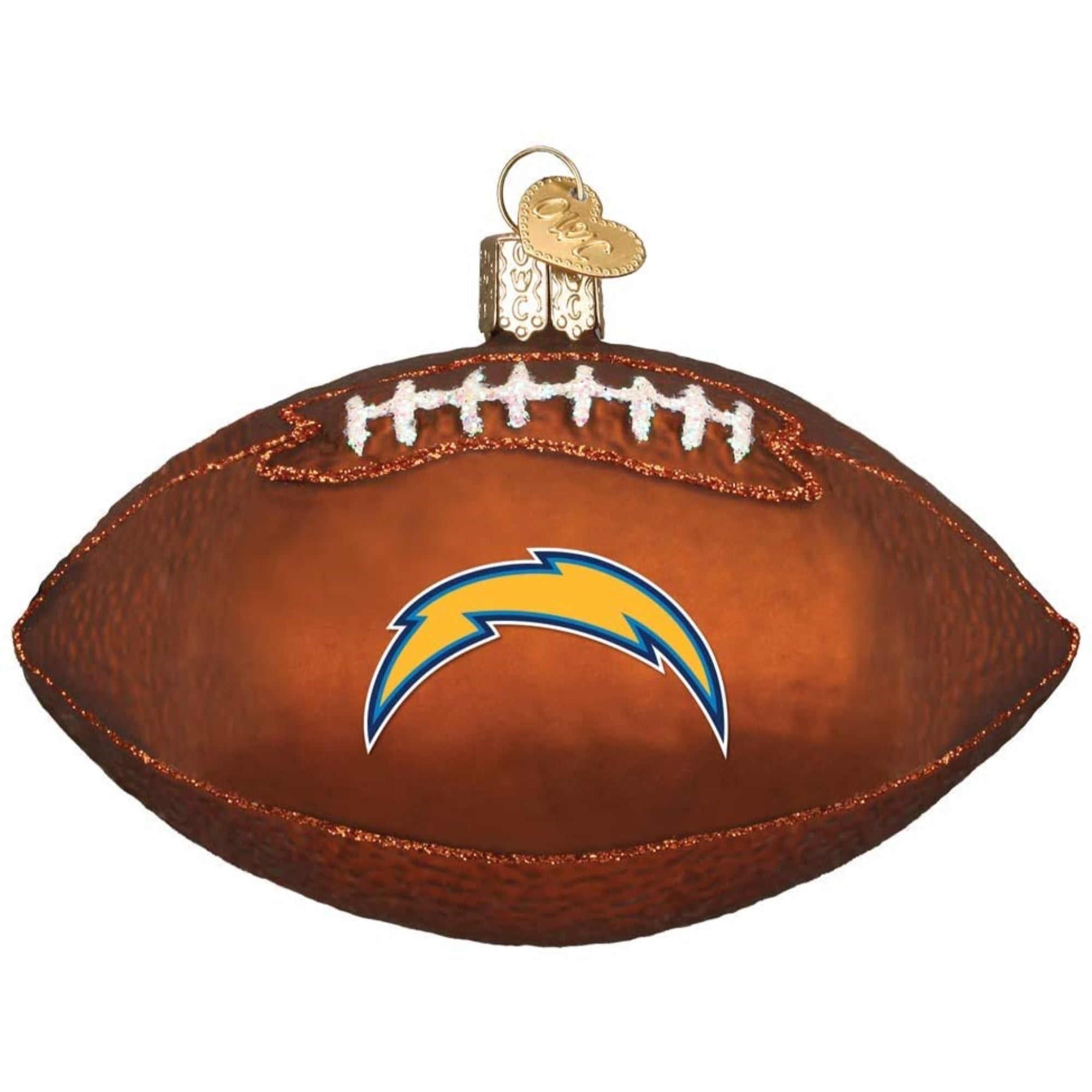 Old World Christmas Blown Glass Ornament for Christmas Tree, Los Angeles Chargers Football