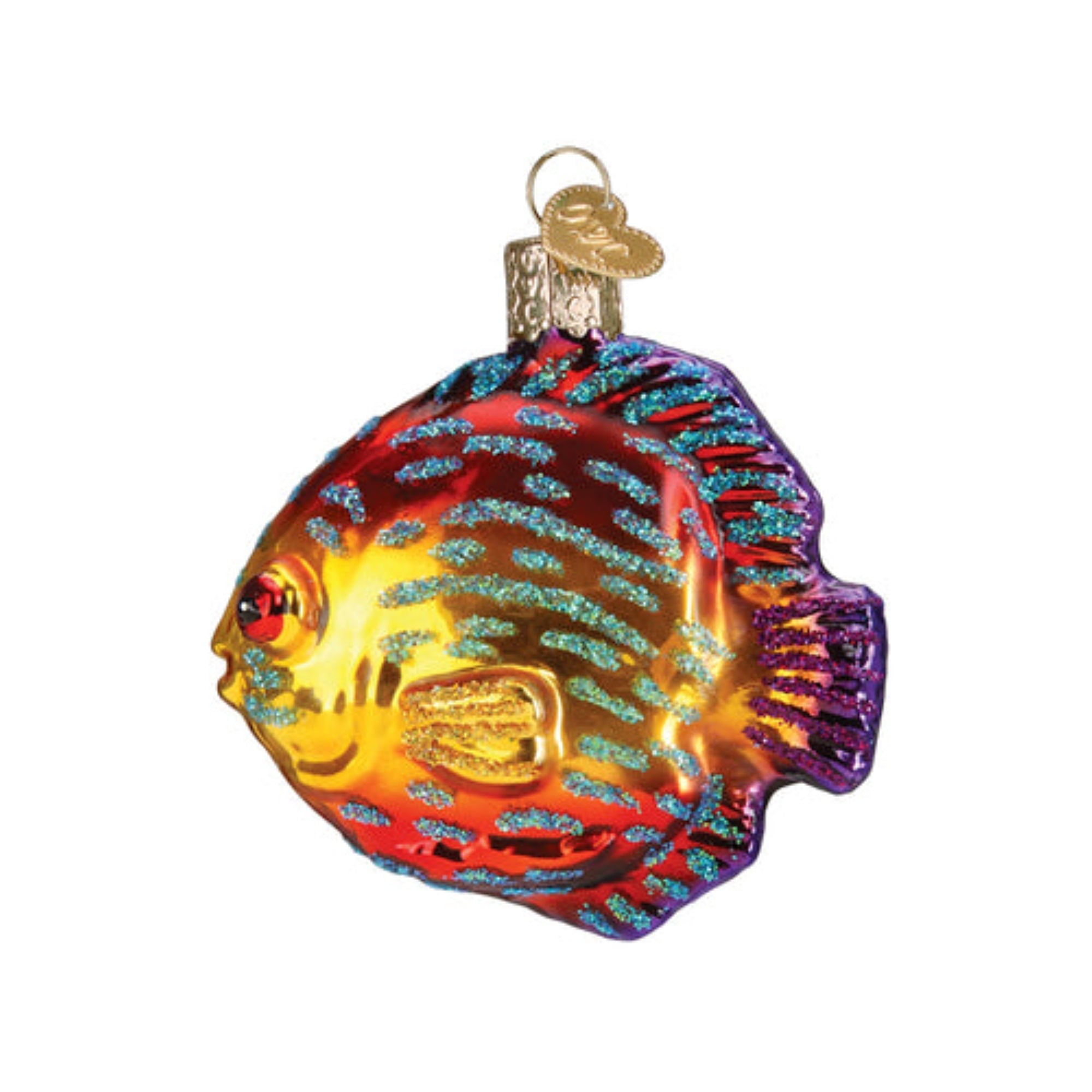 Old World Christmas Blown Glass Ornament for Christmas Tree, Discus Fish
