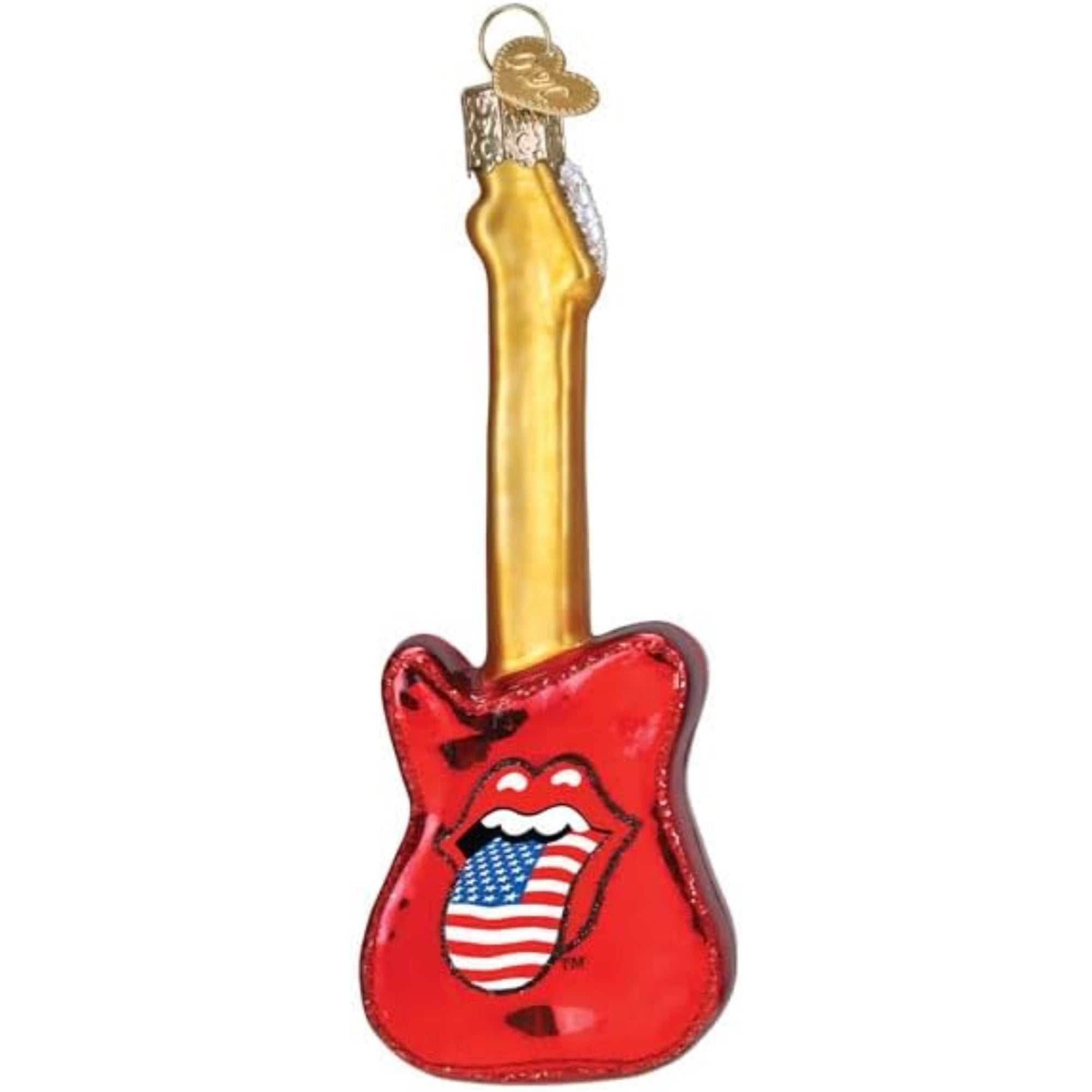 Old World Christmas Blown Glass Ornament for Christmas Tree, The Rolling Stones Guitar (with OWC Gift Box)