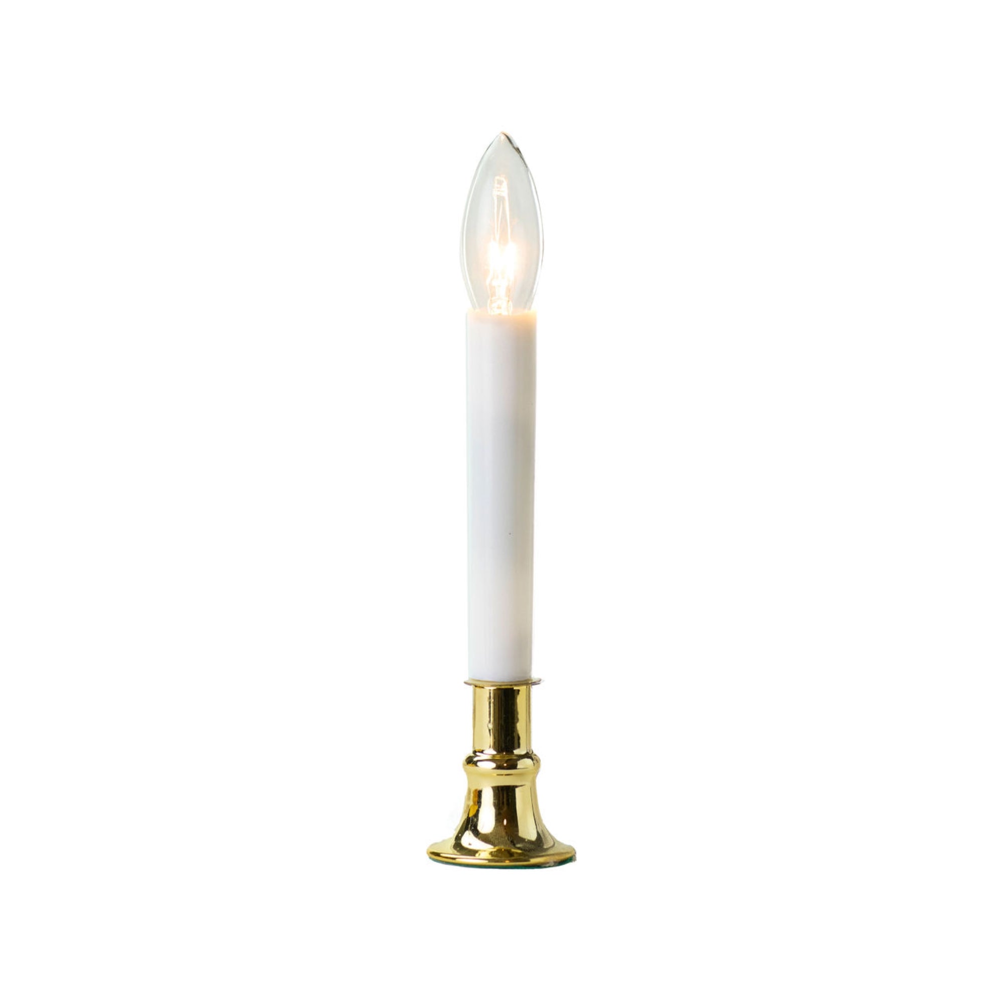IMC Electric Candle with Warm White LED Bulb and Light Sensor, Brass, 9"