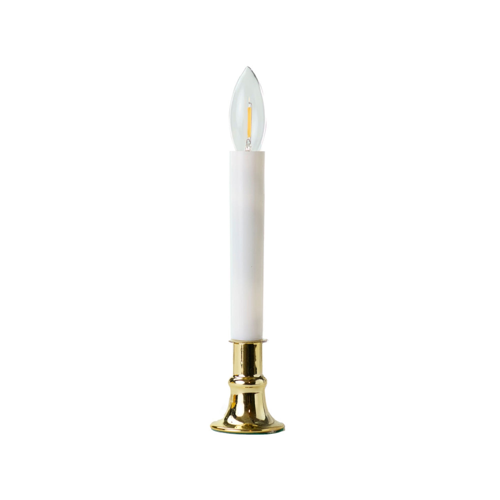 IMC Electric Candle with Warm White LED Bulb and Light Sensor, Brass, 9"