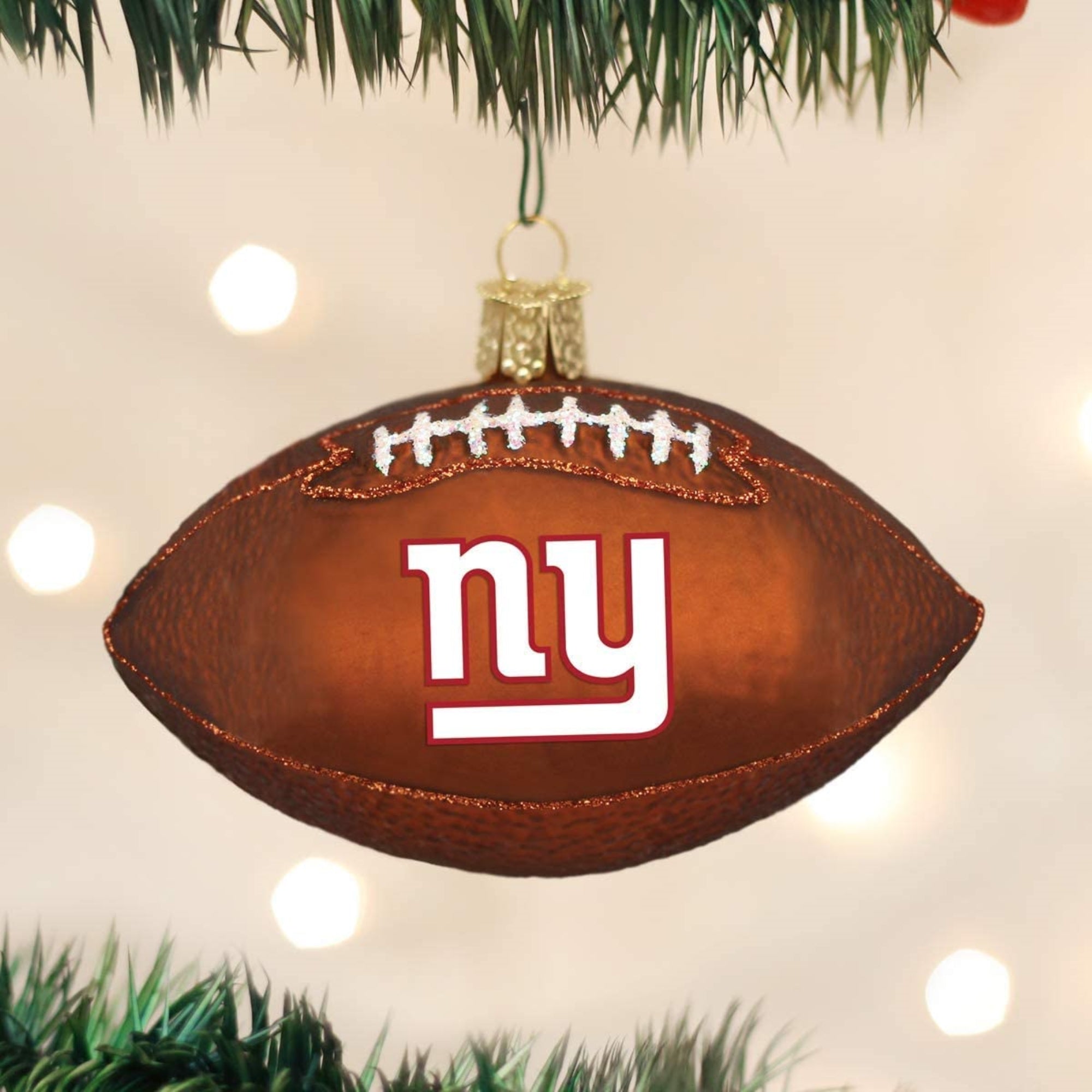 Old World Christmas Blown Glass Ornament for Christmas Tree, New York Giants Football