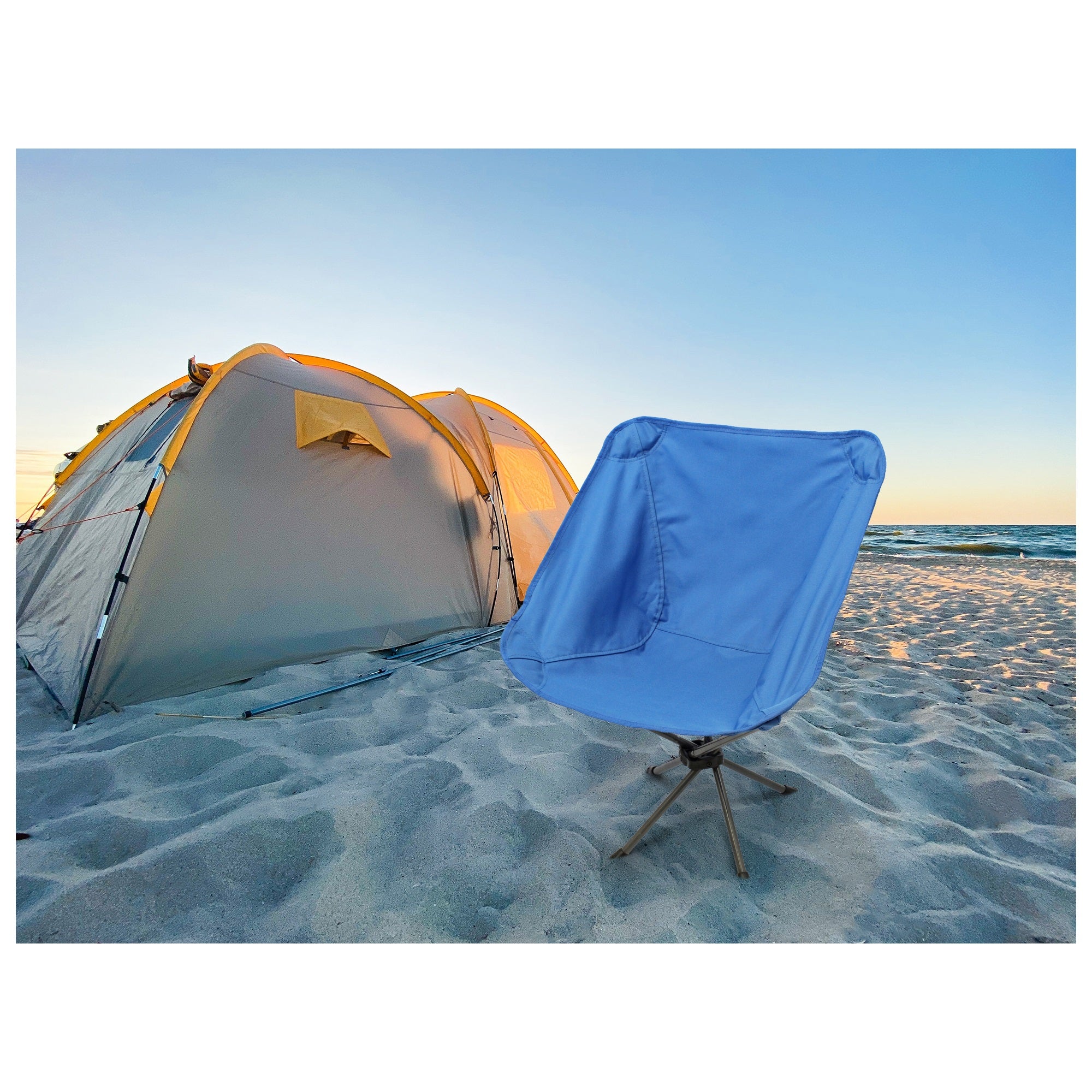 Four Seasons Courtyard Outdoor Compact Travel-Size Bag/Folding Chair, Blue