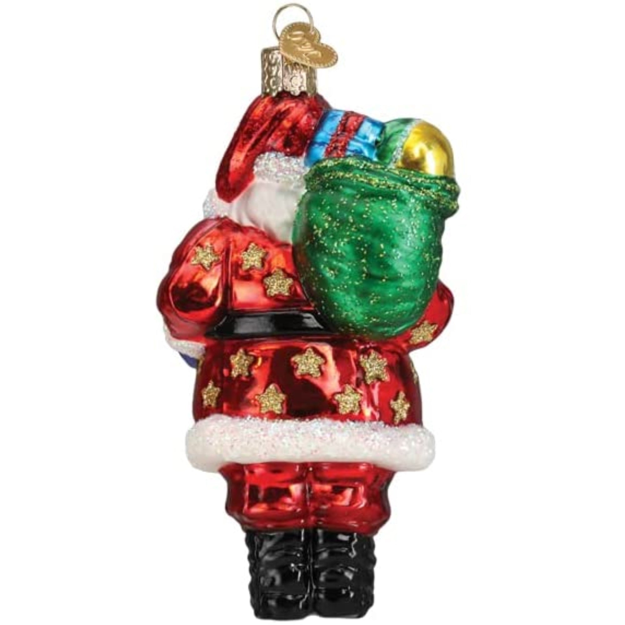 Old World Christmas Blown Glass Ornament for Christmas Tree, Jolly African American Santa