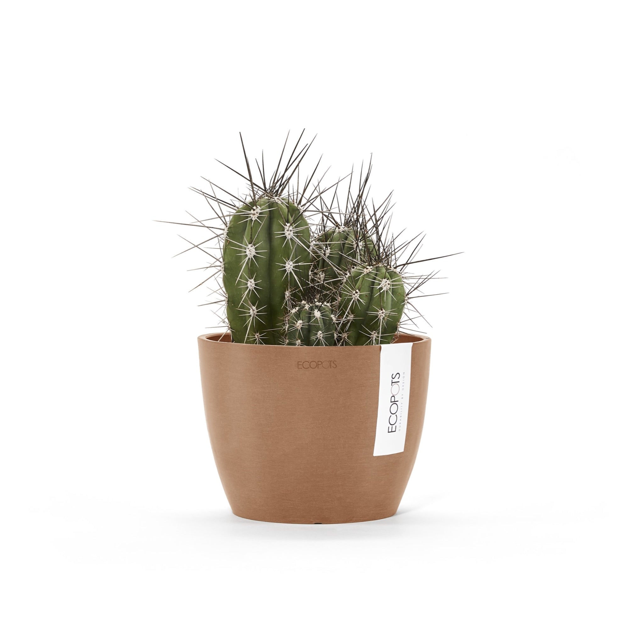 Ecopots Stockholm Mini Durable Modern Round Indoor/Outdoor Recycled-Based Composite Flower Pot Planter, 6"
