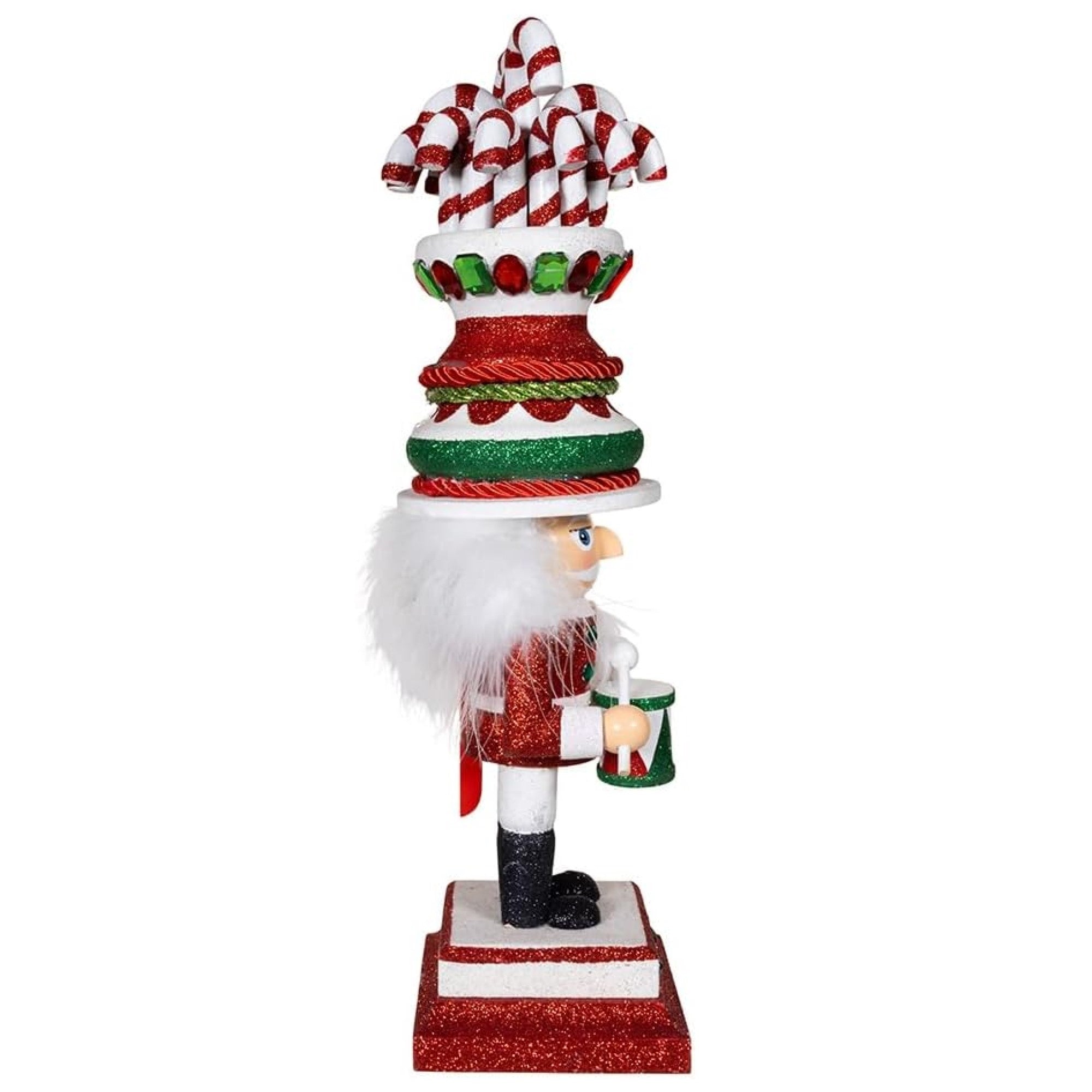 Kurt Adler Wooden Hollywood Nutcracker Collection, Candy Cane Hat Soldier, 16in