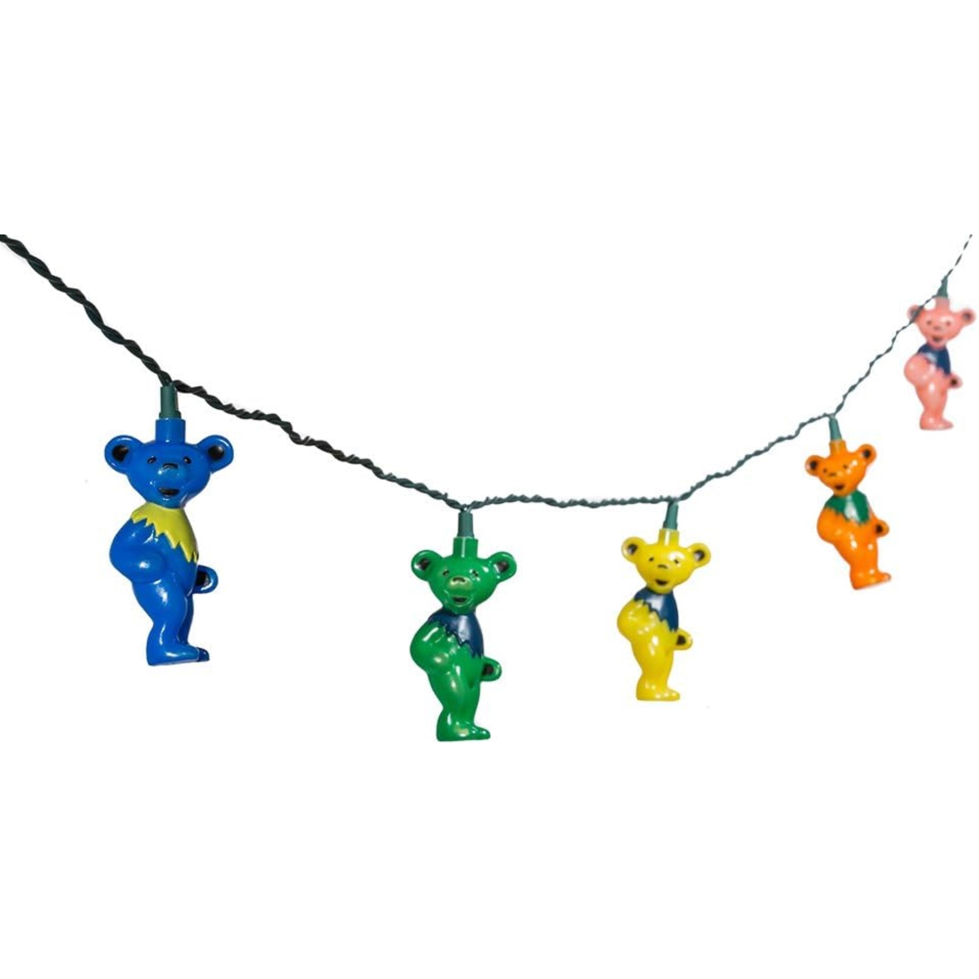 Kurt Adler Indoor/Outdoor String UL 10-Light Set, Grateful Dead Bears, Multicolored, 11.5ft