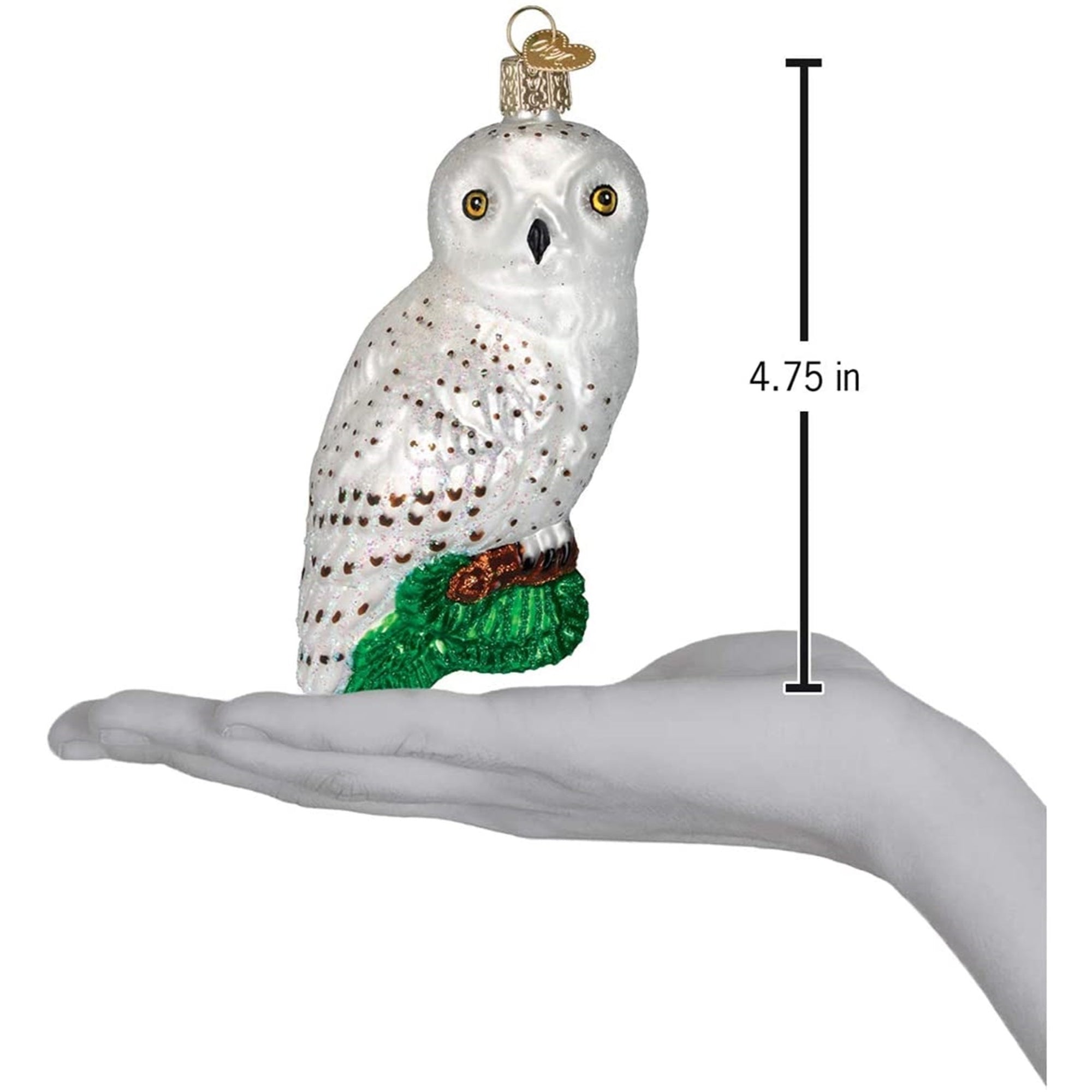 Old World Christmas Blown Glass Ornament for Christmas Tree, Great White Owl