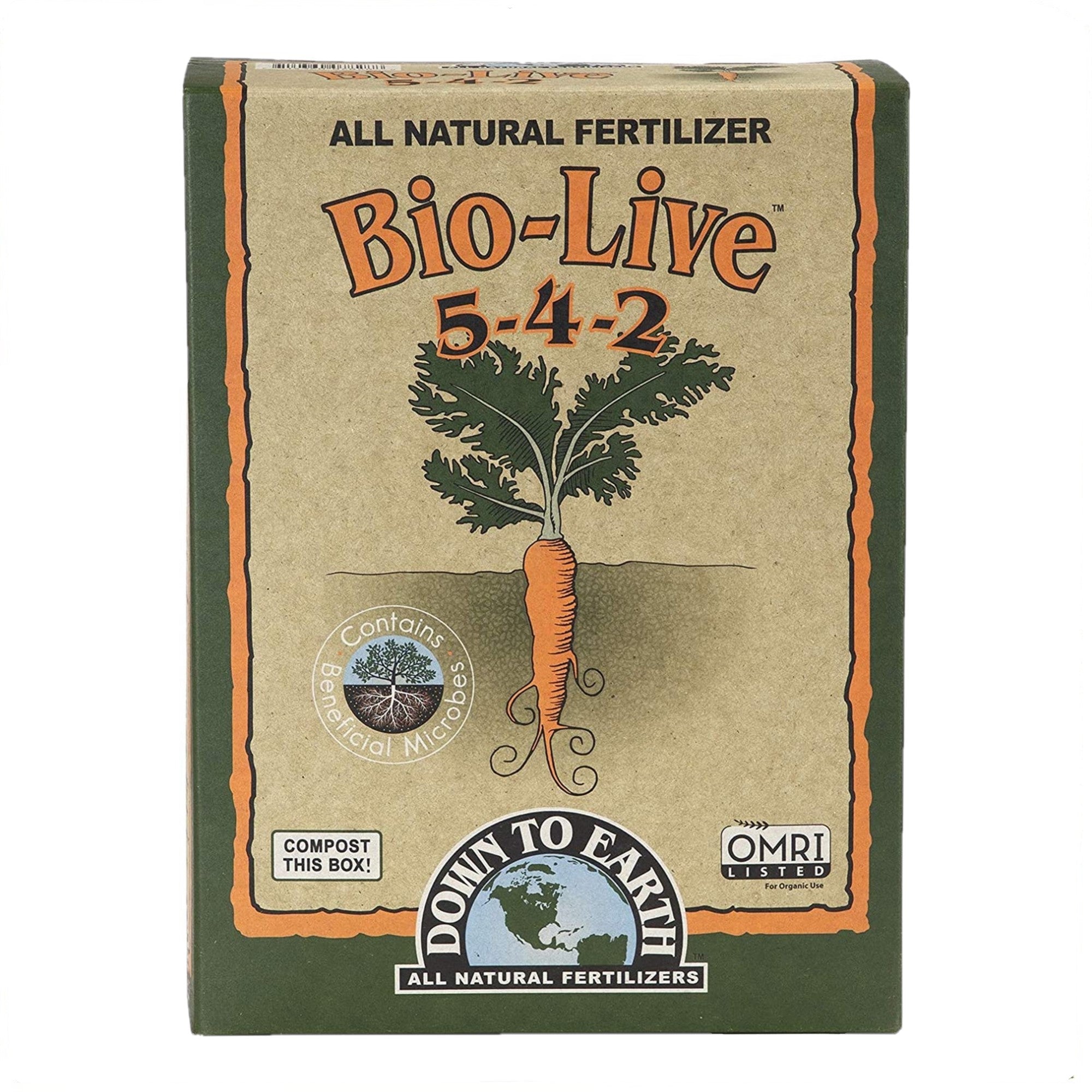 Down to Earth Organic Bio-Live Fertilizer Mix 5-4-2