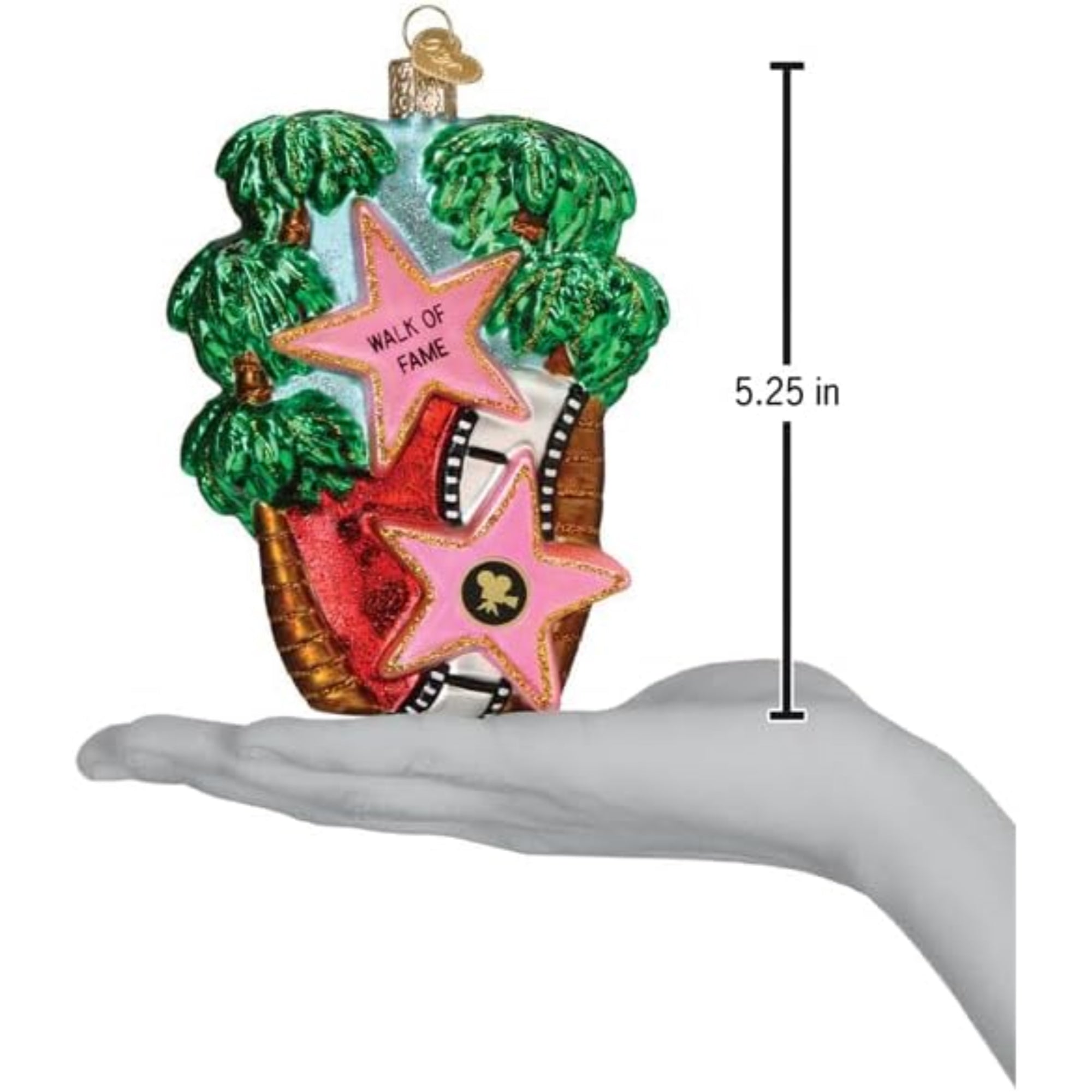 Old World Christmas Blown Glass Ornament for Christmas Tree, Hollywood Walk Of Fame (with OWC Gift Box)
