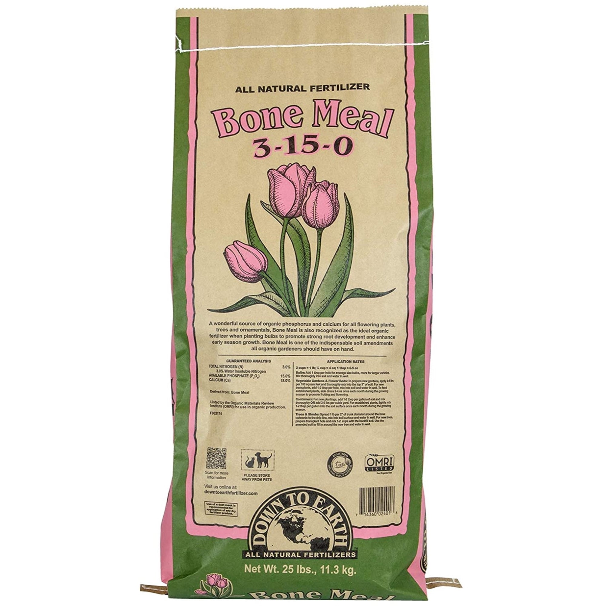 Down to Earth Organic Bone Meal Fertilizer 3-15-0