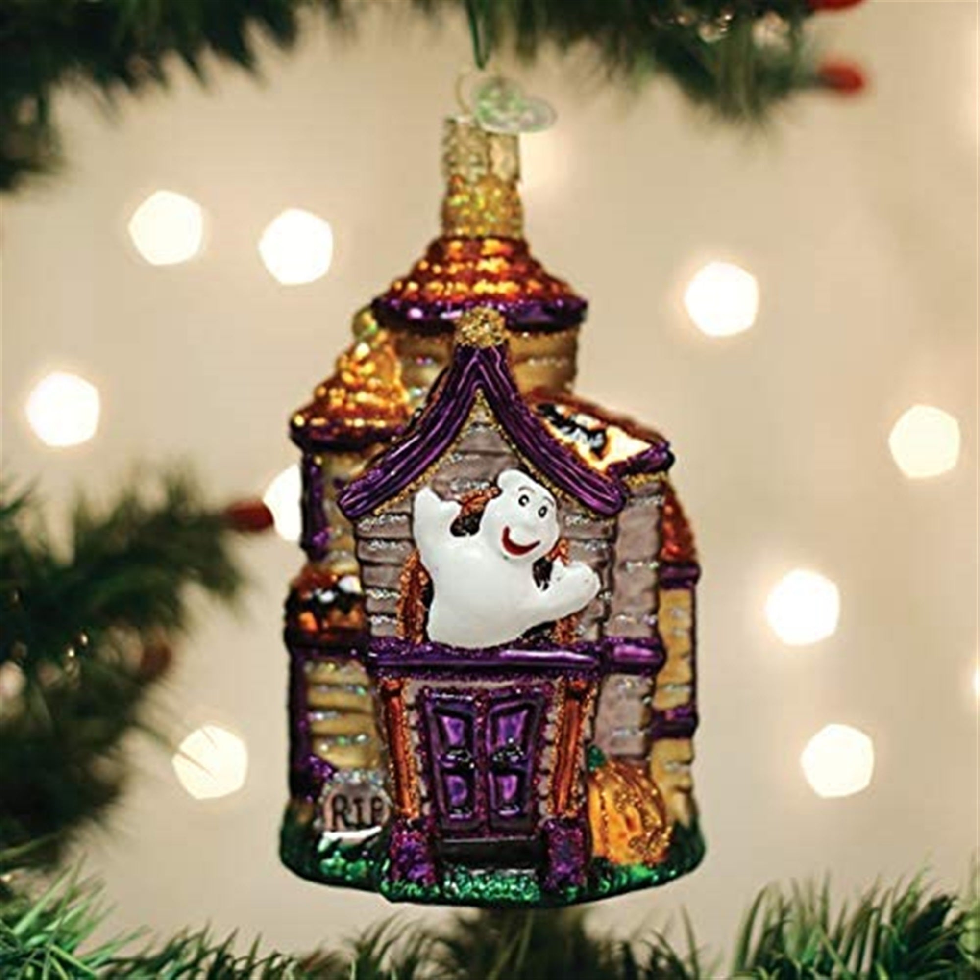 Old World Christmas Glass Blown Ornament Haunted House