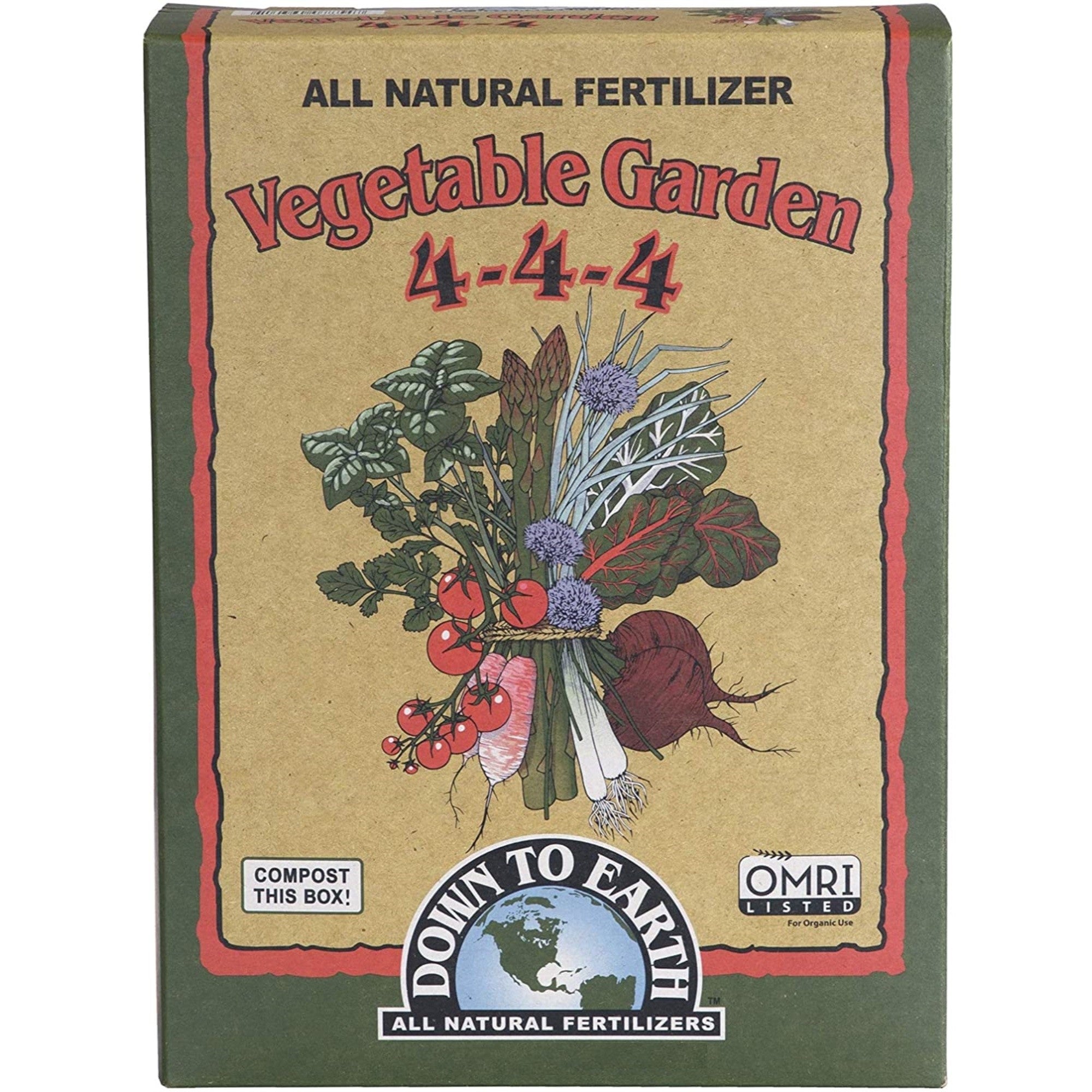 Down to Earth Organic Vegetable Garden Fertilizer 4-4-4