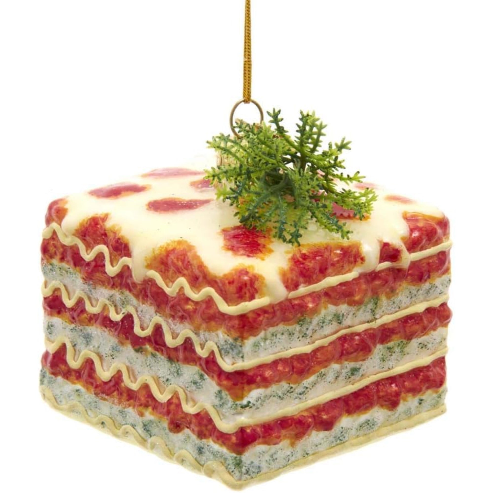 Kurt Adler Noble Gems Glass Christmas Ornament, Lasagna