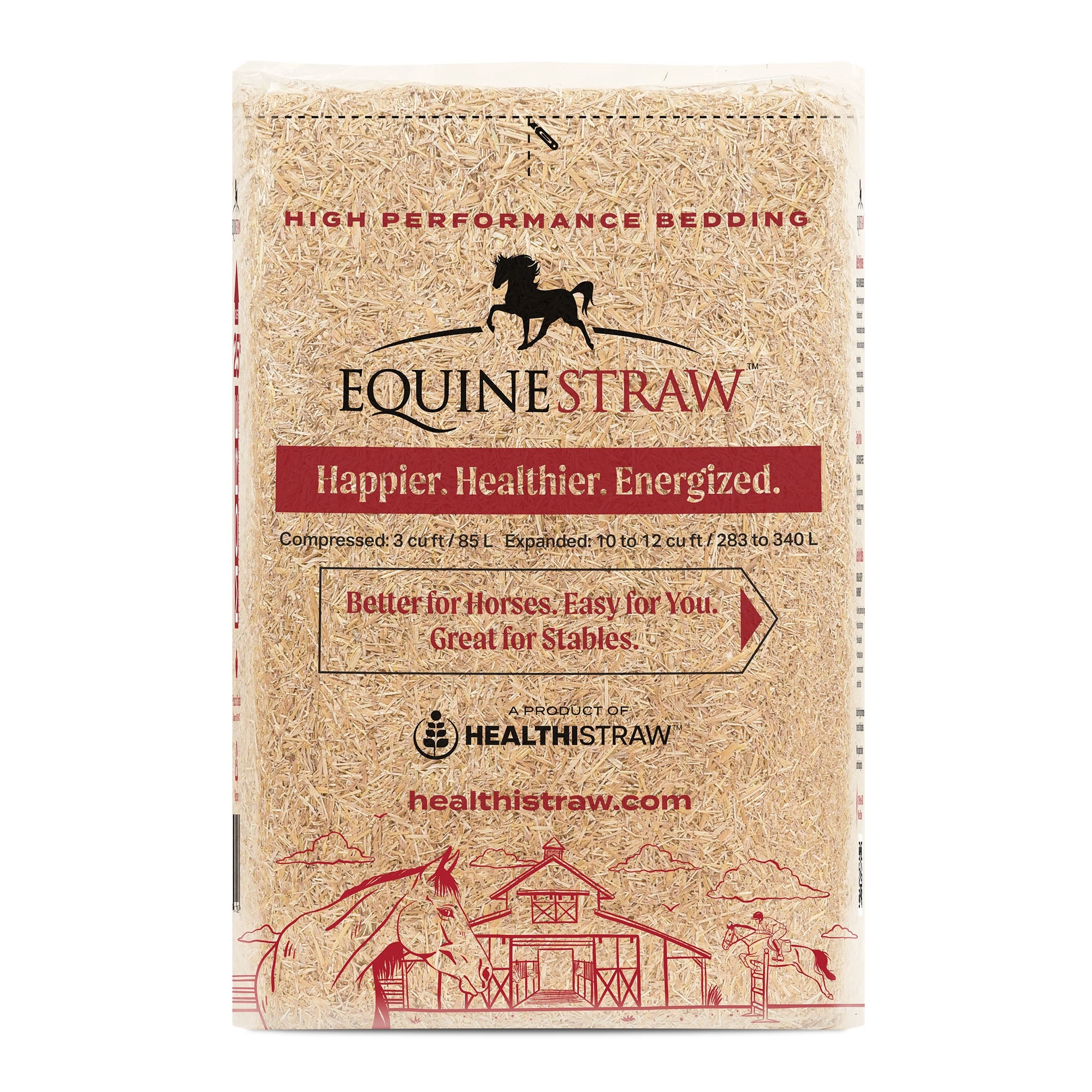 HealthiStraw EquineStraw All-Natural, Clean Straw Bedding for Foaling, Trailers, Horses with Respiratory or Skin Issues, 3 cu ft (Covers 10 to 12 cu ft)