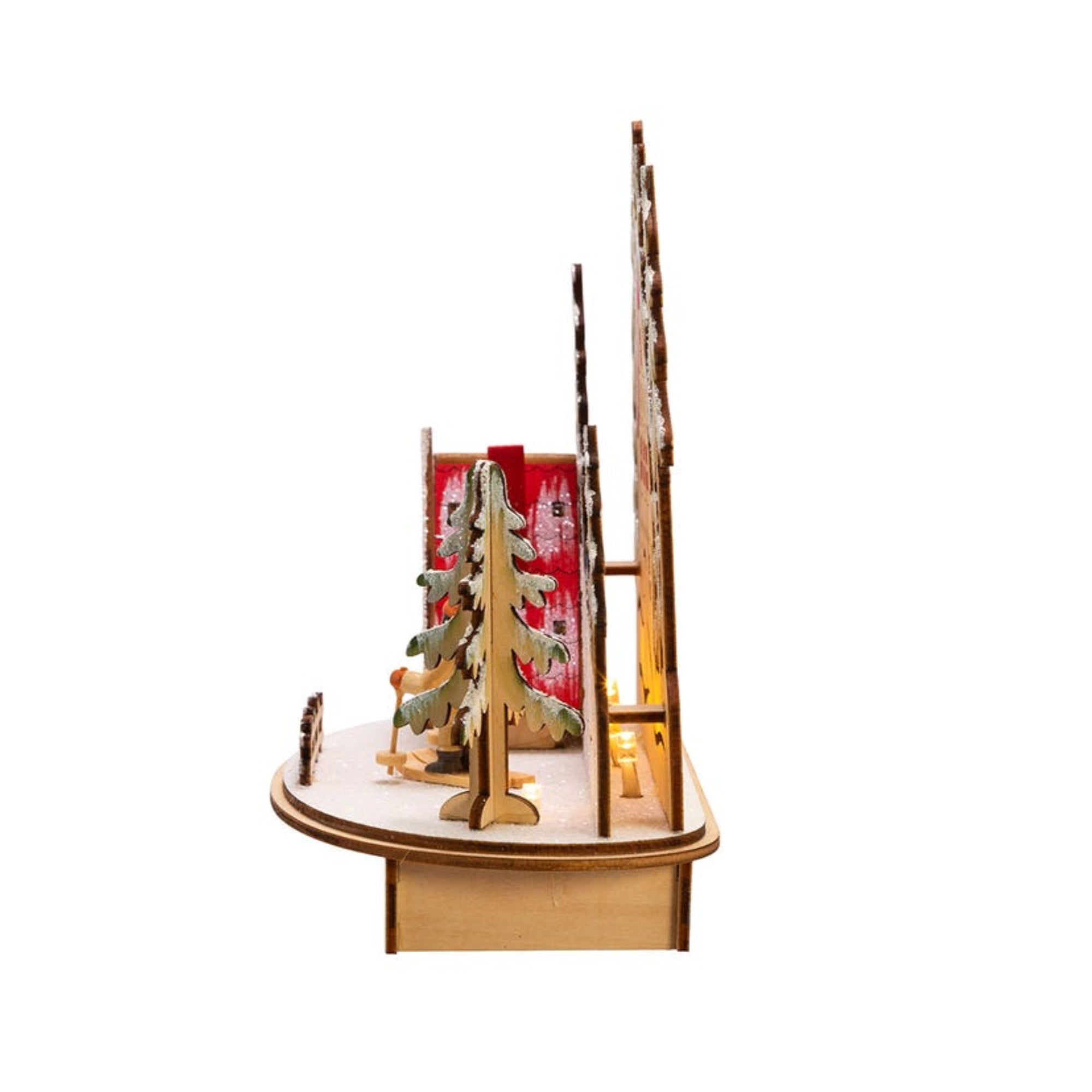Kurt Adler Battery-Operated Light-Up LED Wooden Ski Resort Village