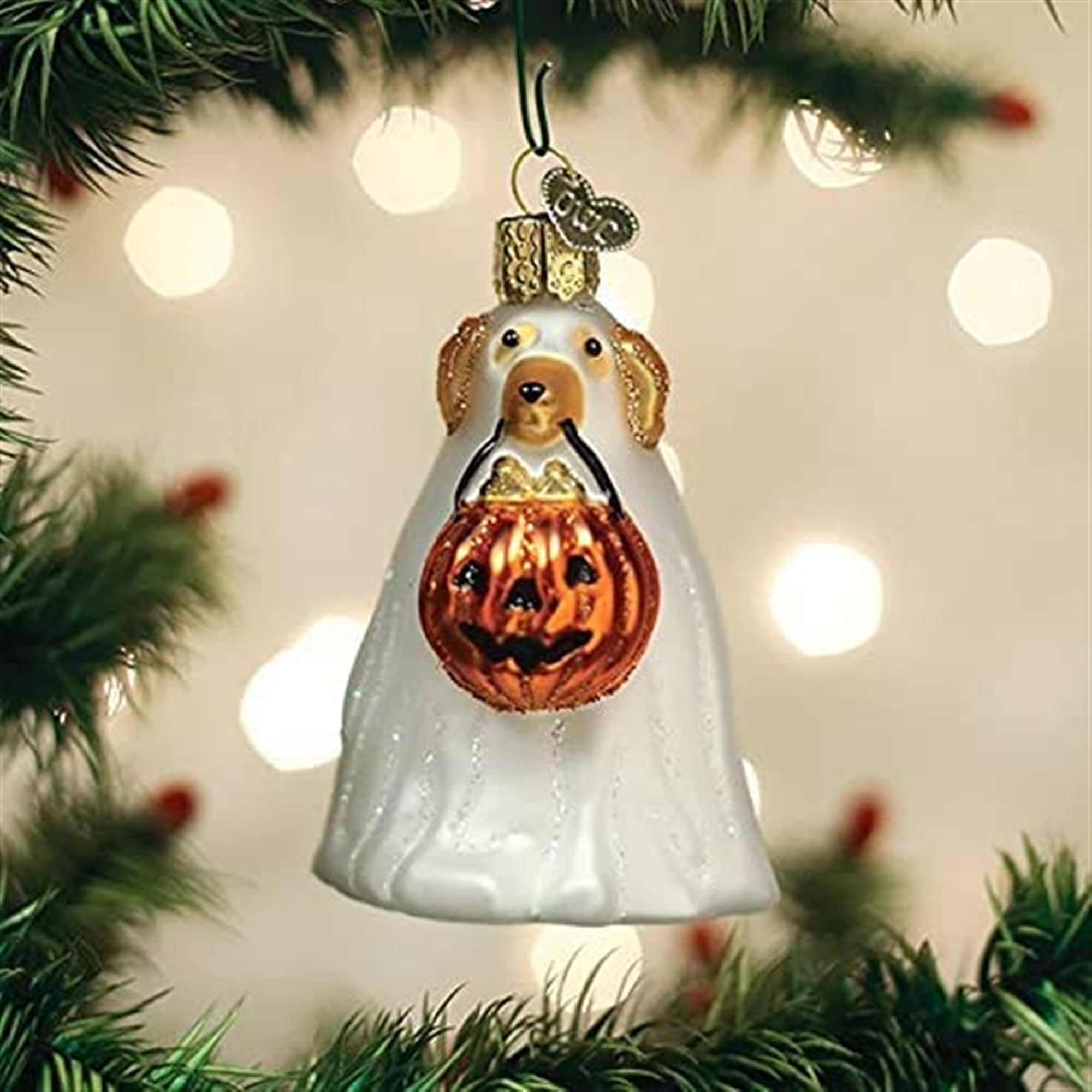 Old World Christmas Blown Glass Christmas Ornament, Trick-or-Treat Pooc