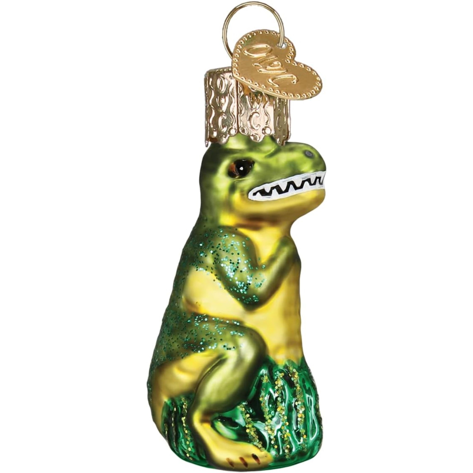 Old World Christmas Blown Glass Mini Ornament for Christmas Tree, T-Rex