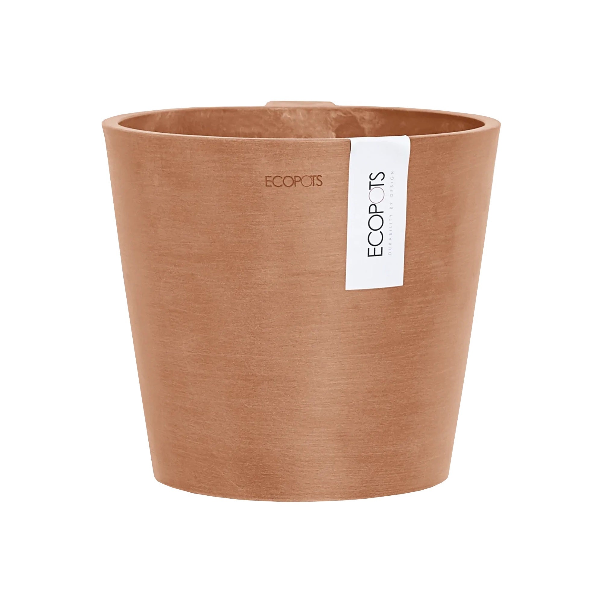 Ecopots Amsterdam Modern Recycled Plastic Round Wall Flower Pot, 8"