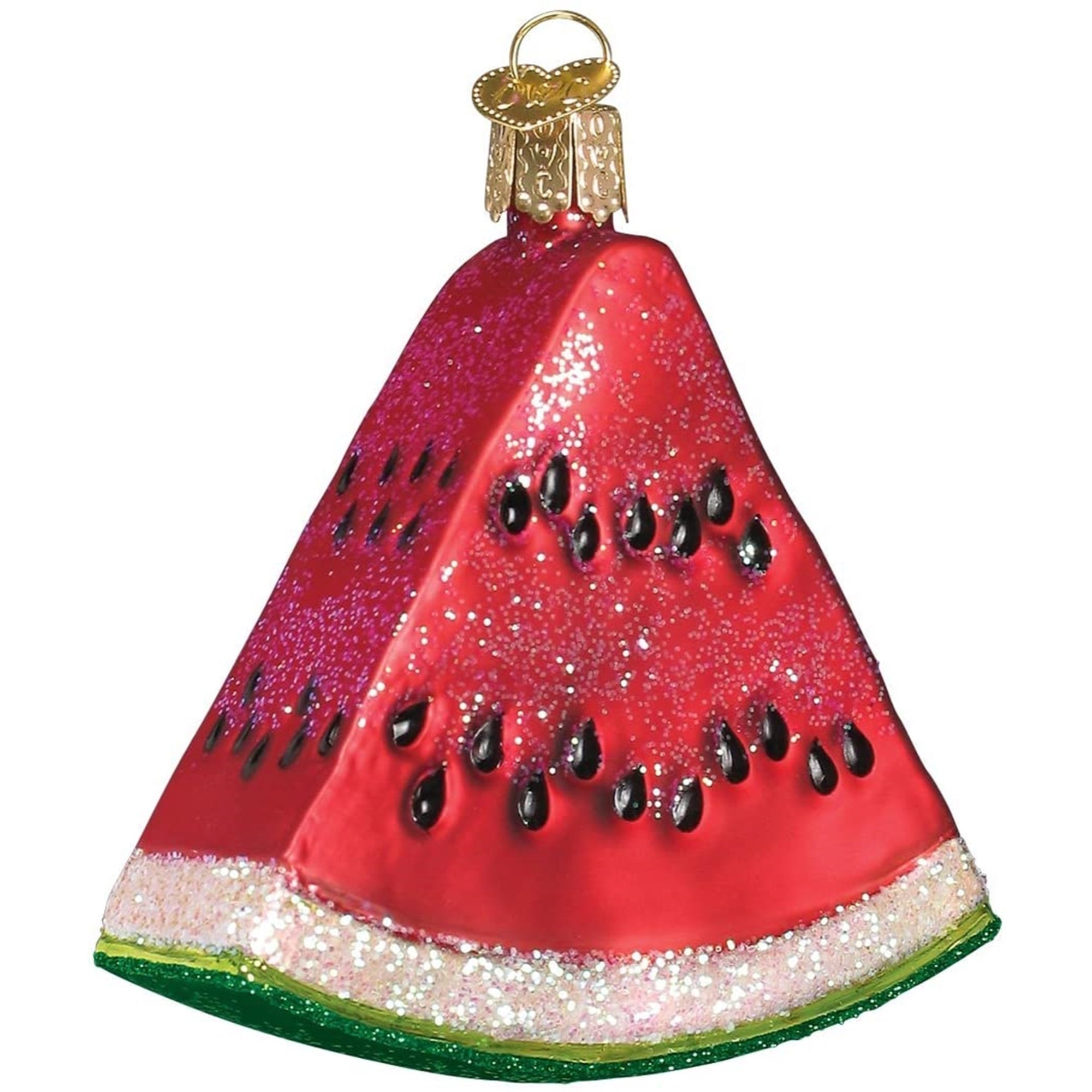 Old World Christmas Blown Glass Ornament for Christmas Tree, Watermelon Wedge