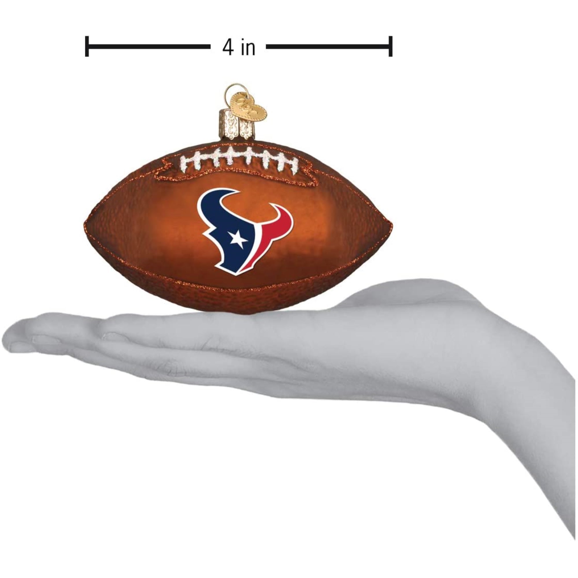 Old World Christmas Blown Glass Ornament for Christmas Tree, Houston Texans Football
