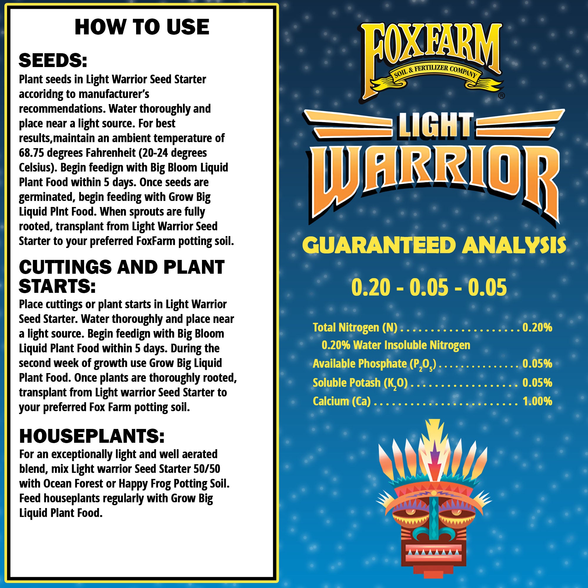 FoxFarm Light Warrior Seed Starter Growing Medium, 1cu ft