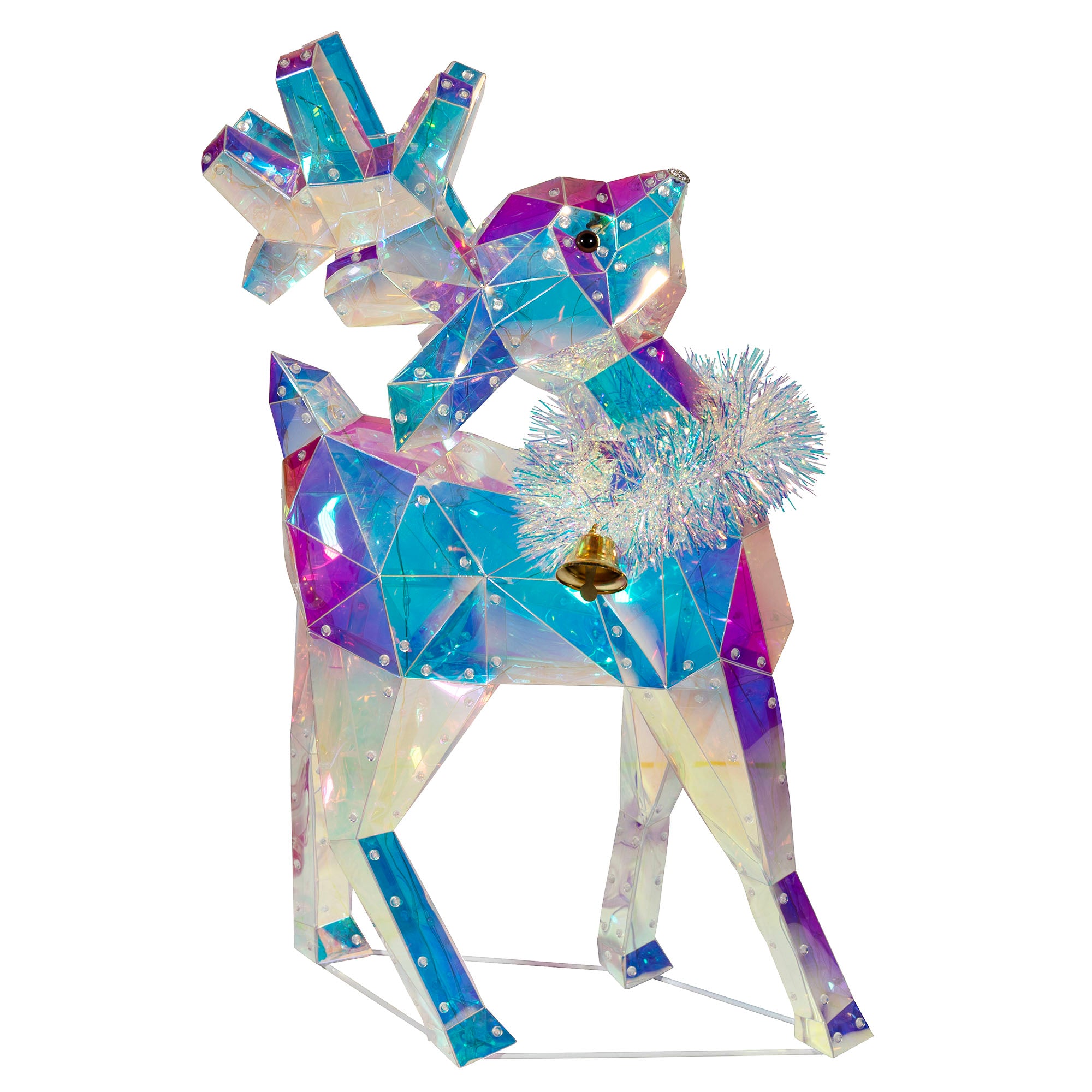 Kurt Adler Pre-Lit RGB LED Magical Holographic Iridescent Reindeer, 26.8in