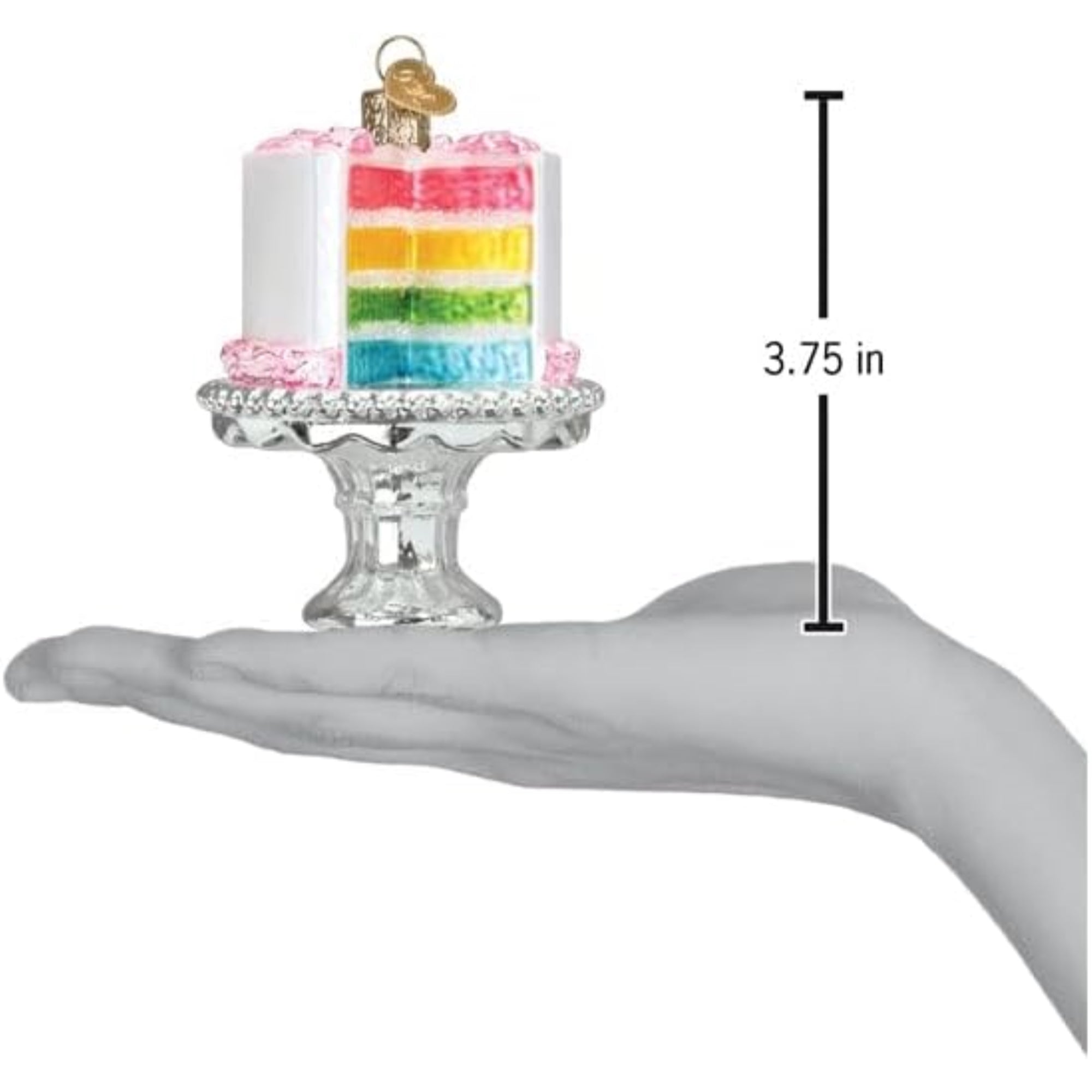 Old World Christmas Blown Glass Ornament for Christmas Tree, Cake On Stand (with OWC Gift Box)