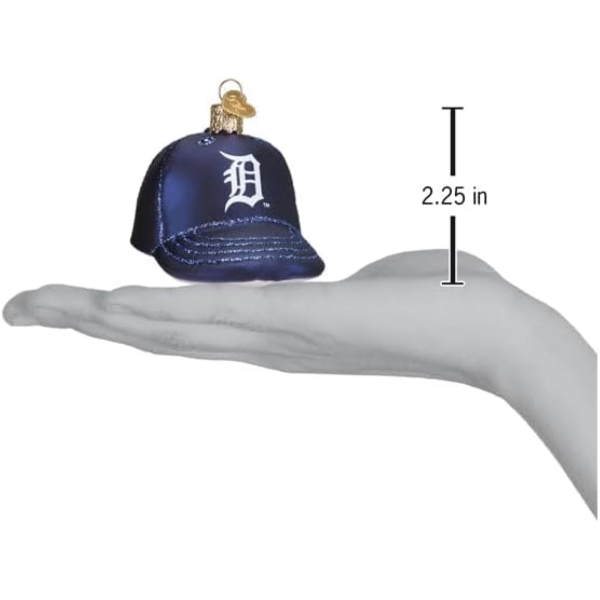 Old World Christmas Blown Glass Ornament for Christmas Tree, Detroit Tigers Baseball Cap (with OWC Gift Box)