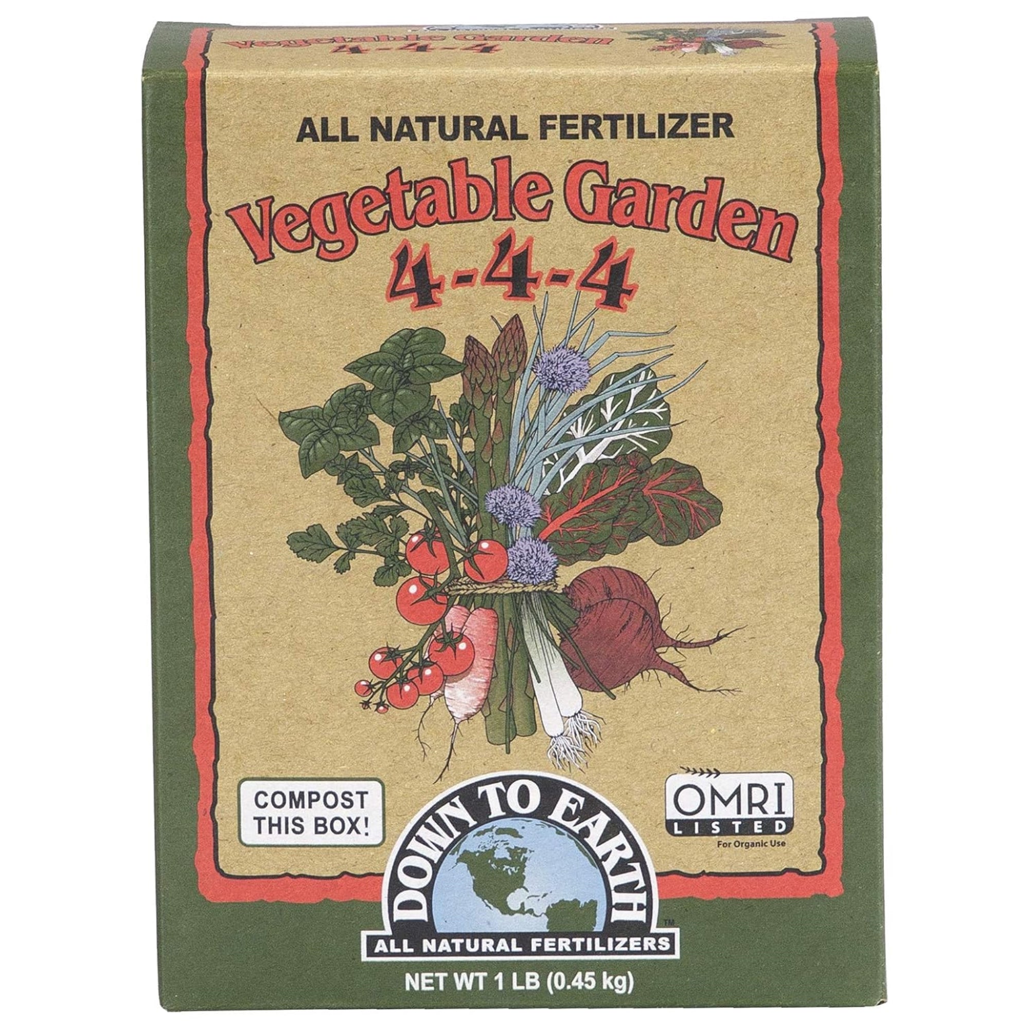 Down to Earth Organic Vegetable Garden Fertilizer 4-4-4