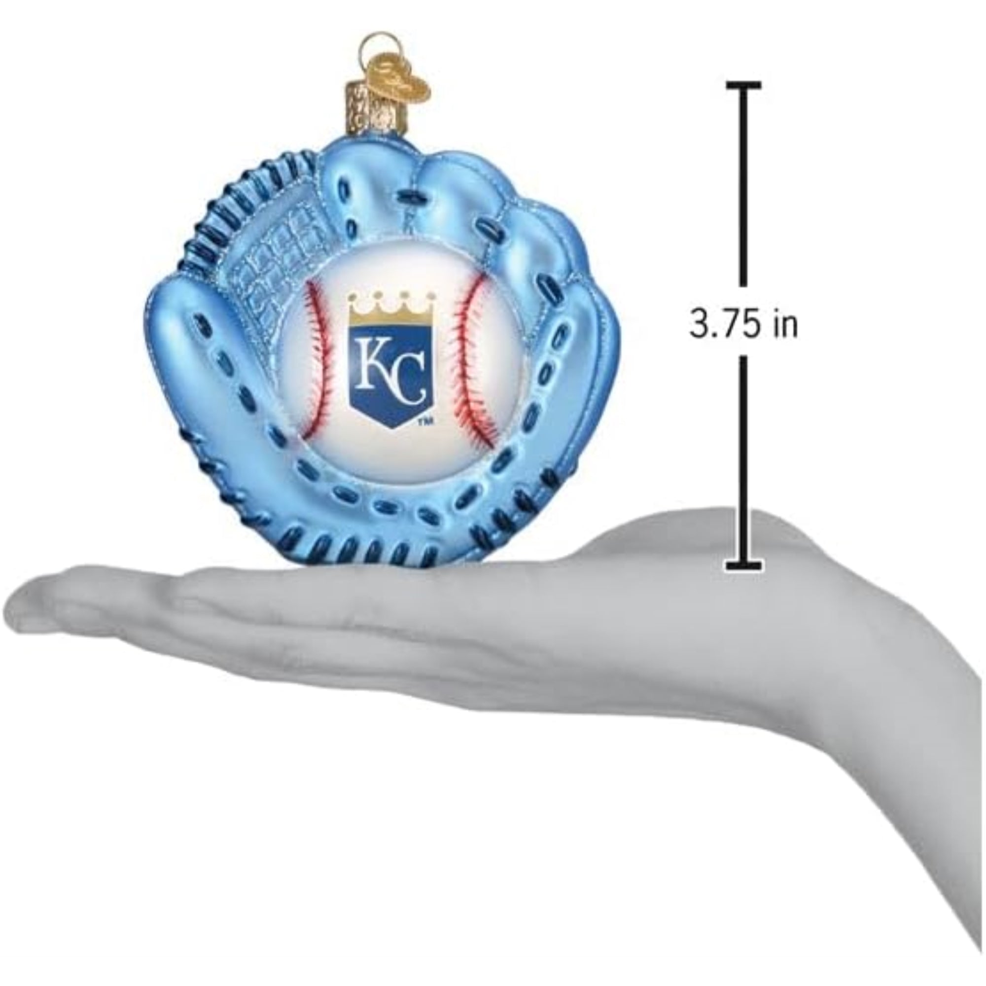 Old World Christmas Blown Glass Ornament for Christmas Tree, Kansas City Royals Mitt