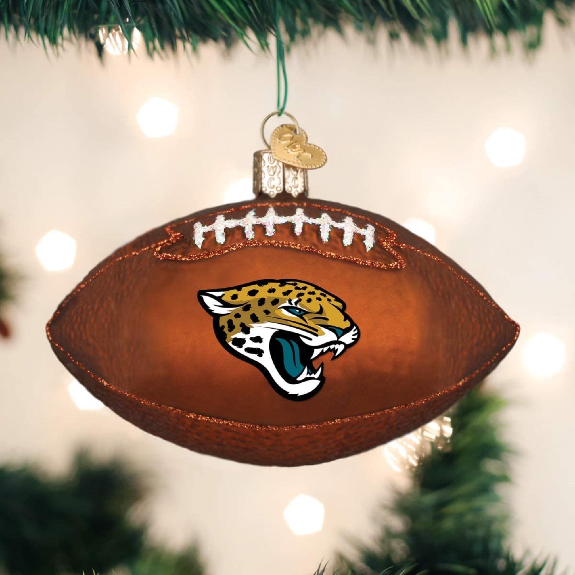 Old World Christmas Blown Glass Ornament for Christmas Tree, Jacksonville Jaguars Football