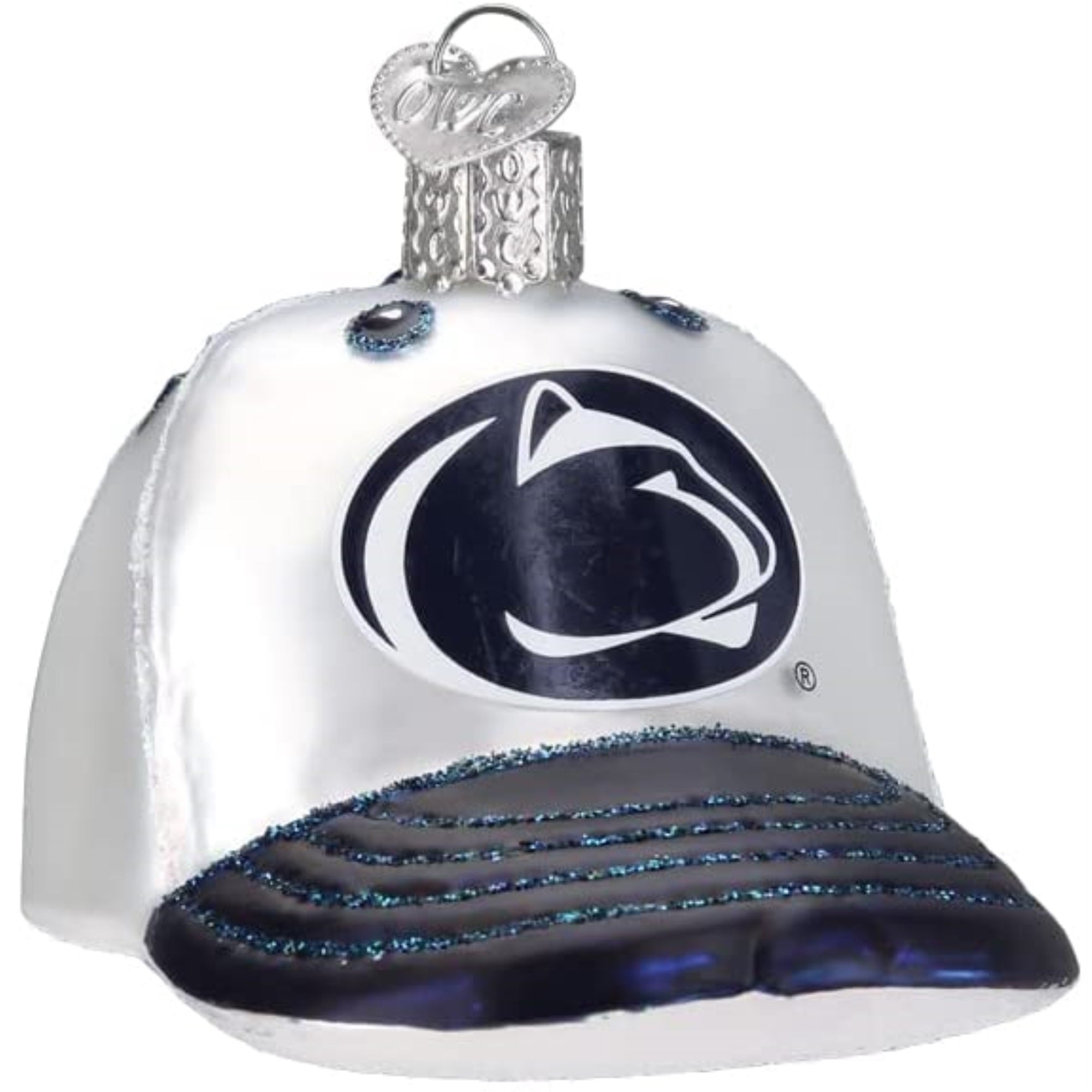 Old World Christmas Blown Glass Ornament for Christmas Tree, Penn State Baseball Cap