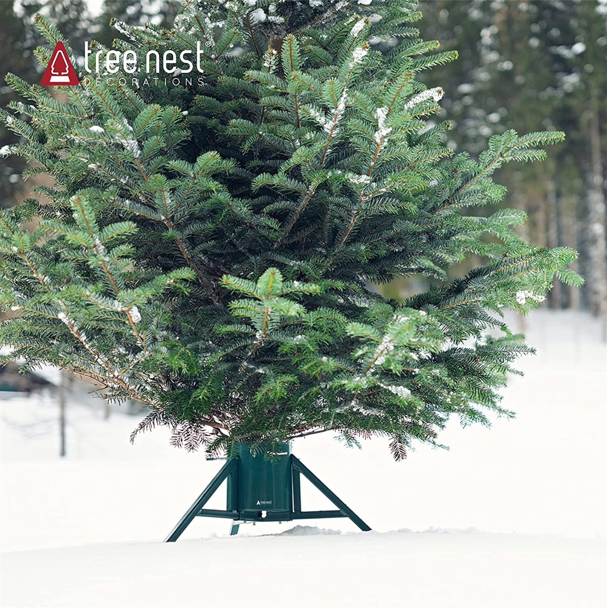 Tree Nest Geometric Steel Christmas Tree Stand for Real Trees Up To 8 Feet