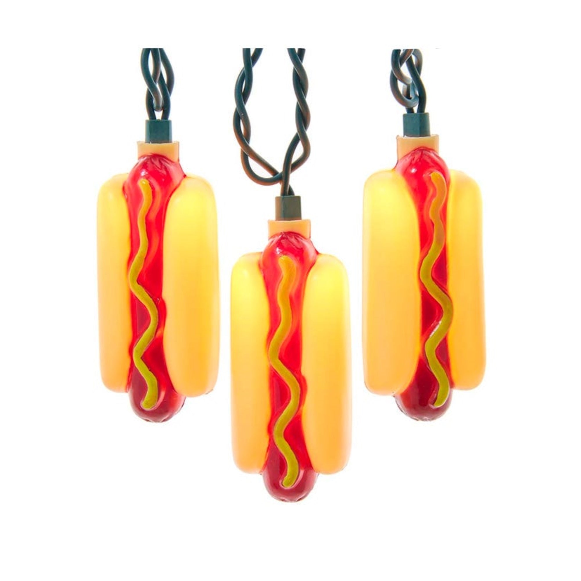 Kurt Adler Indoor/Outdoor Novelty Light Set, 10 UL Listed Incandescent Lights, Hot Dogs, 12ft